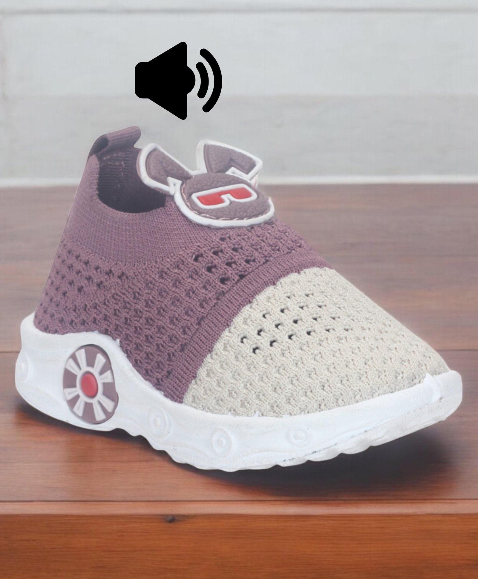 Lil Lollipop Colour Blocked Cartoon Applique Detailed Slip On Musical Shoes - Mauve-picture-17