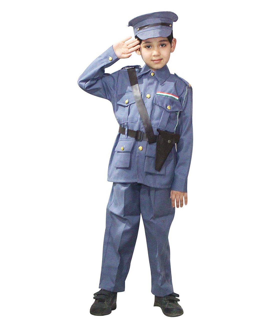 Kaku Fancy Dresses Full Sleeves Indian Air Force Costume Set - Blue-image-24