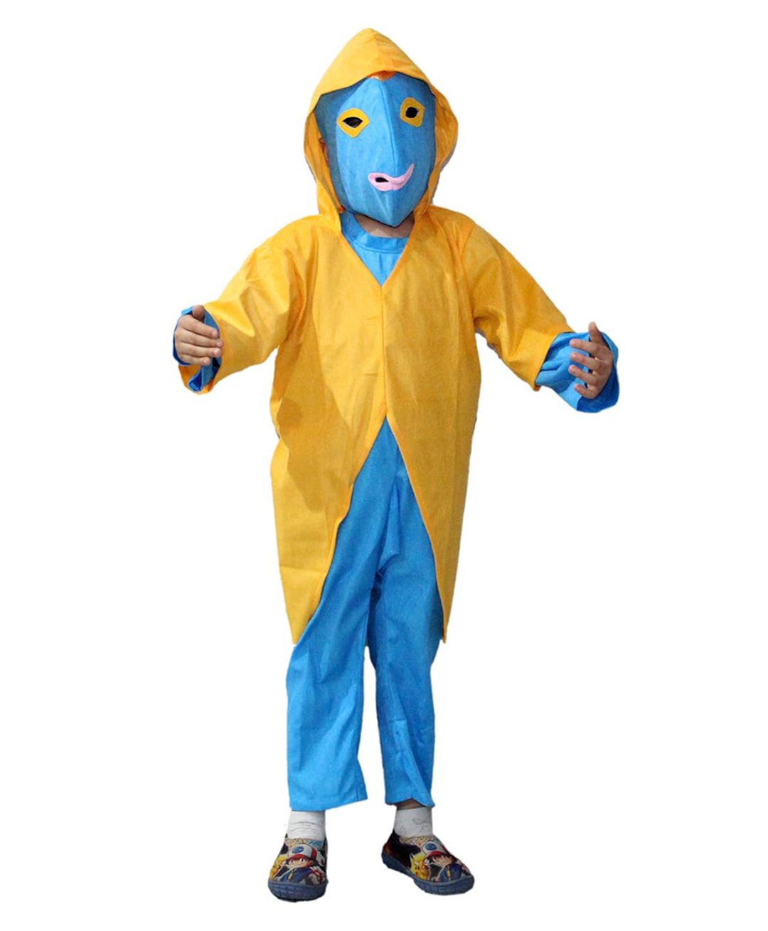 Kaku Fancy Dresses Full Sleeves Cut & Sew Alien Costume Set - Blue-image-4