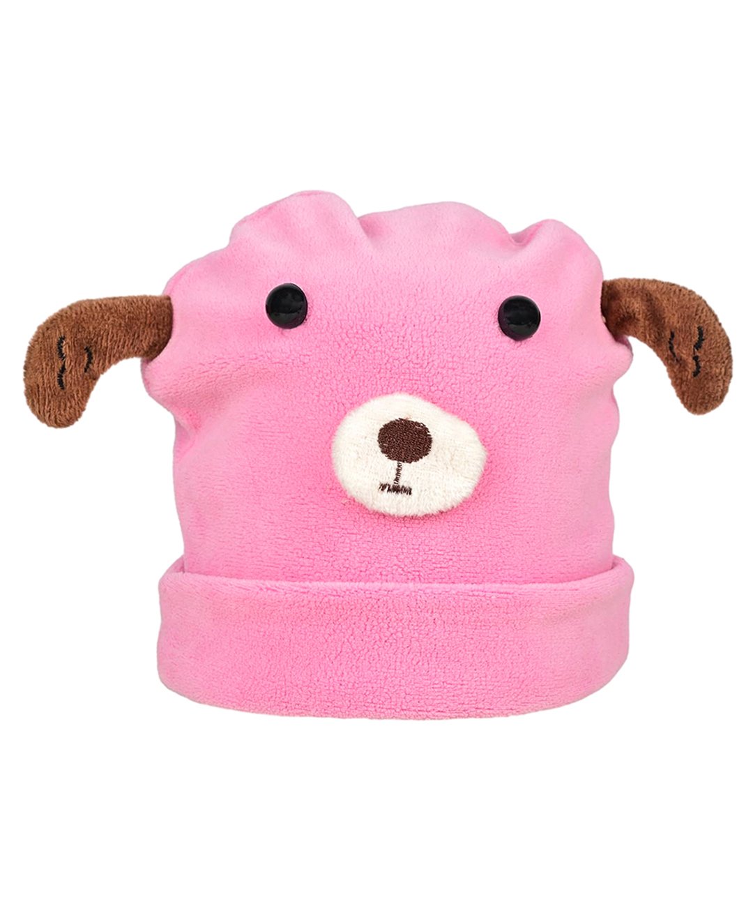 Kid-O-World Velvet Animal Designed Ears Applique Detailed Beanie Cap - Pink-image-24