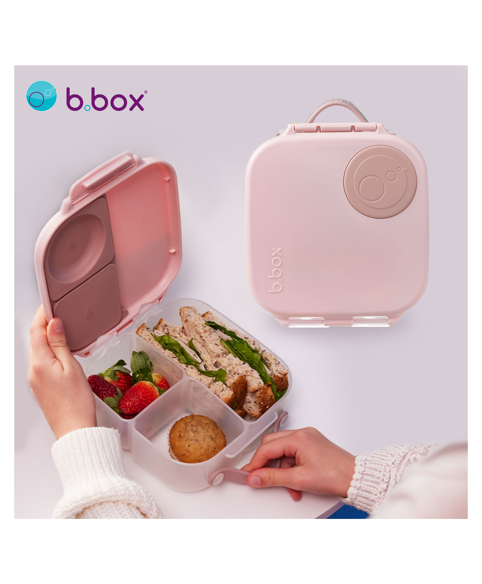 b.box Leakproof Bento Style Mini Lunchbox for Kids- A Handy Option for Kids 1L Capacity - Blush Crush Pink-picture-12