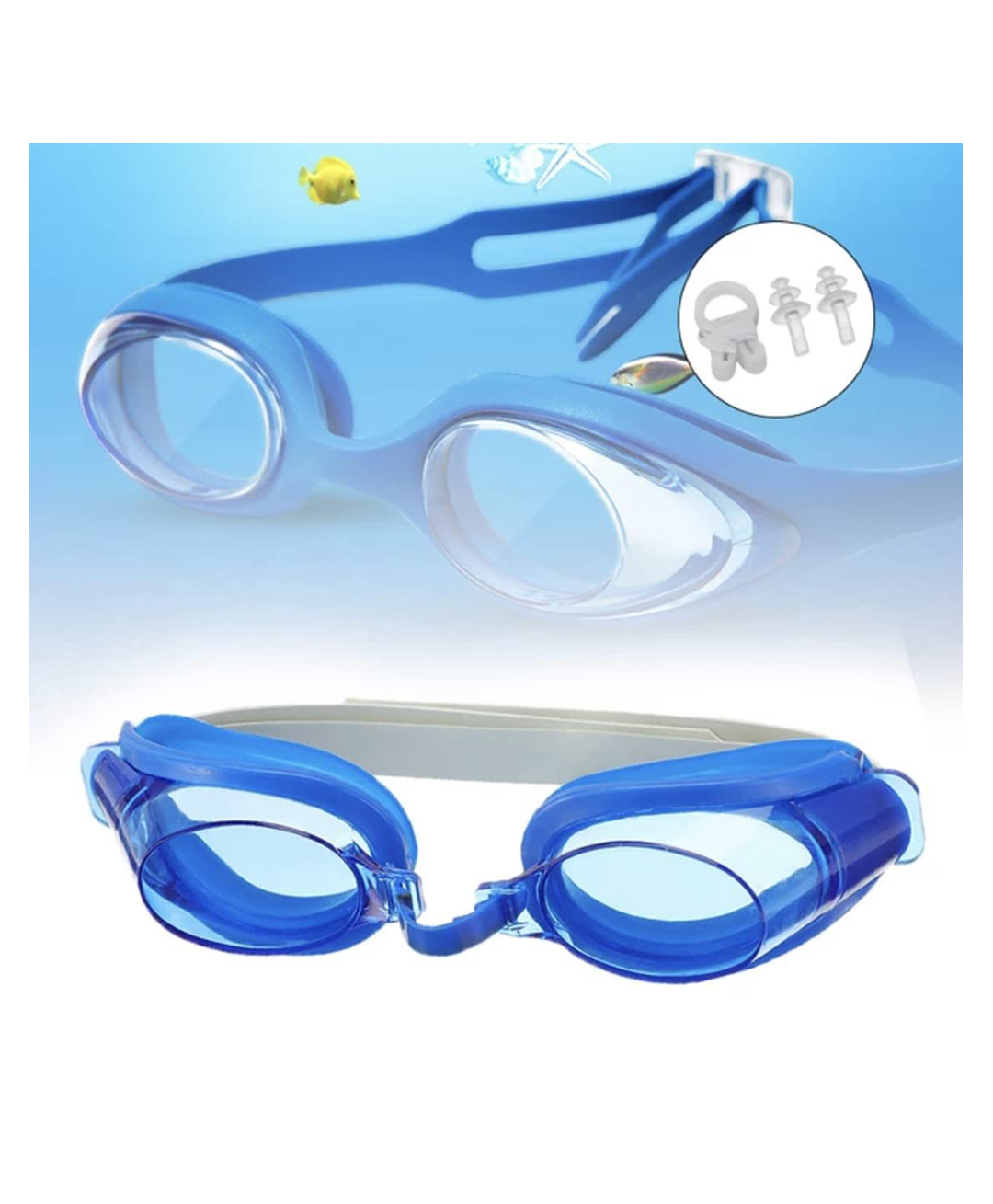 Sanjary Swimming glasses Advance Goggles Set with protector For kids -Color May Vary-picture-32