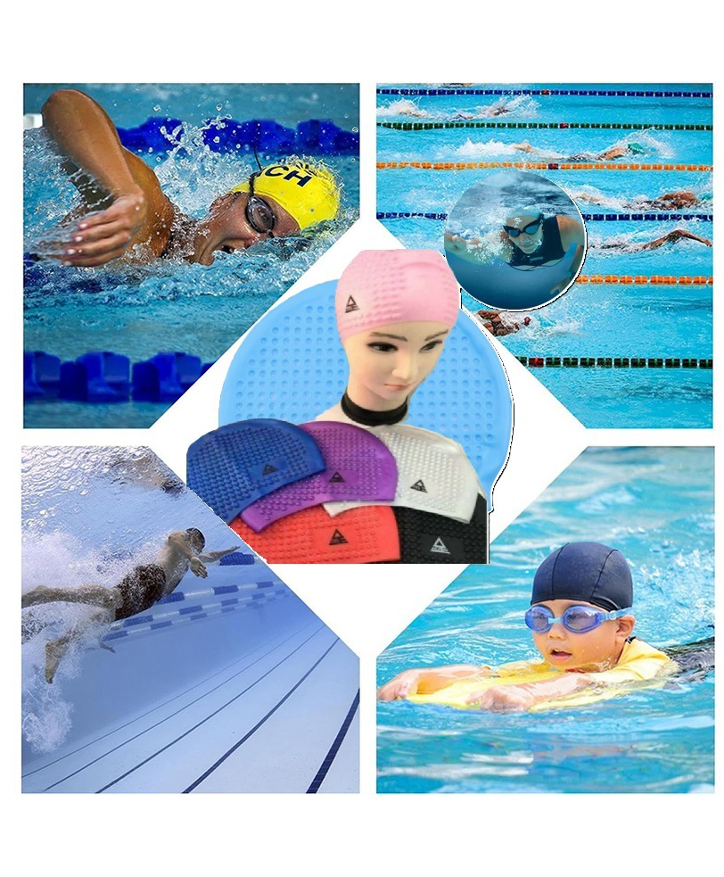 Sanjary Swimming Cap Water Sports for Long Hair Short Hair Swimming Cap Color May Vary-image-17