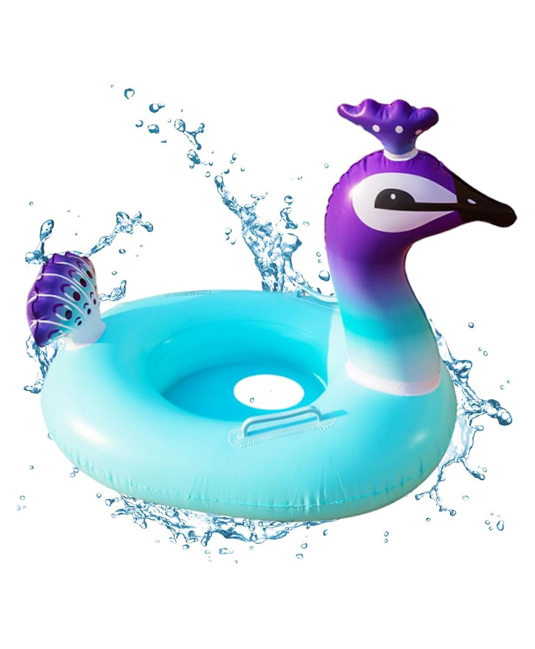 Sanjary Inflatable handle swimming tube Peacock shape float for kids color shape May Vary-picture-13