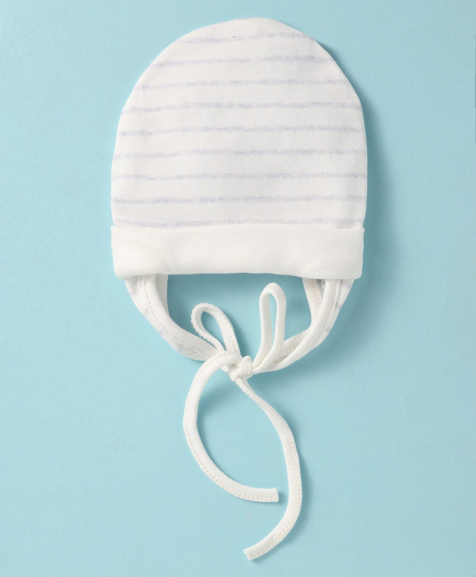 Ben Benny 100% Cotton Knit Striped Cap With Knot White - Diameter 11 cm-image-47