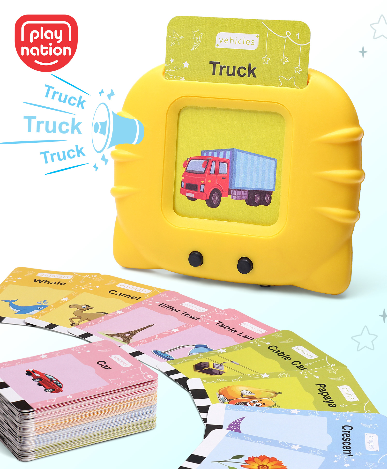Play Nation Talking Flash Cards Educational Toys - Yellow