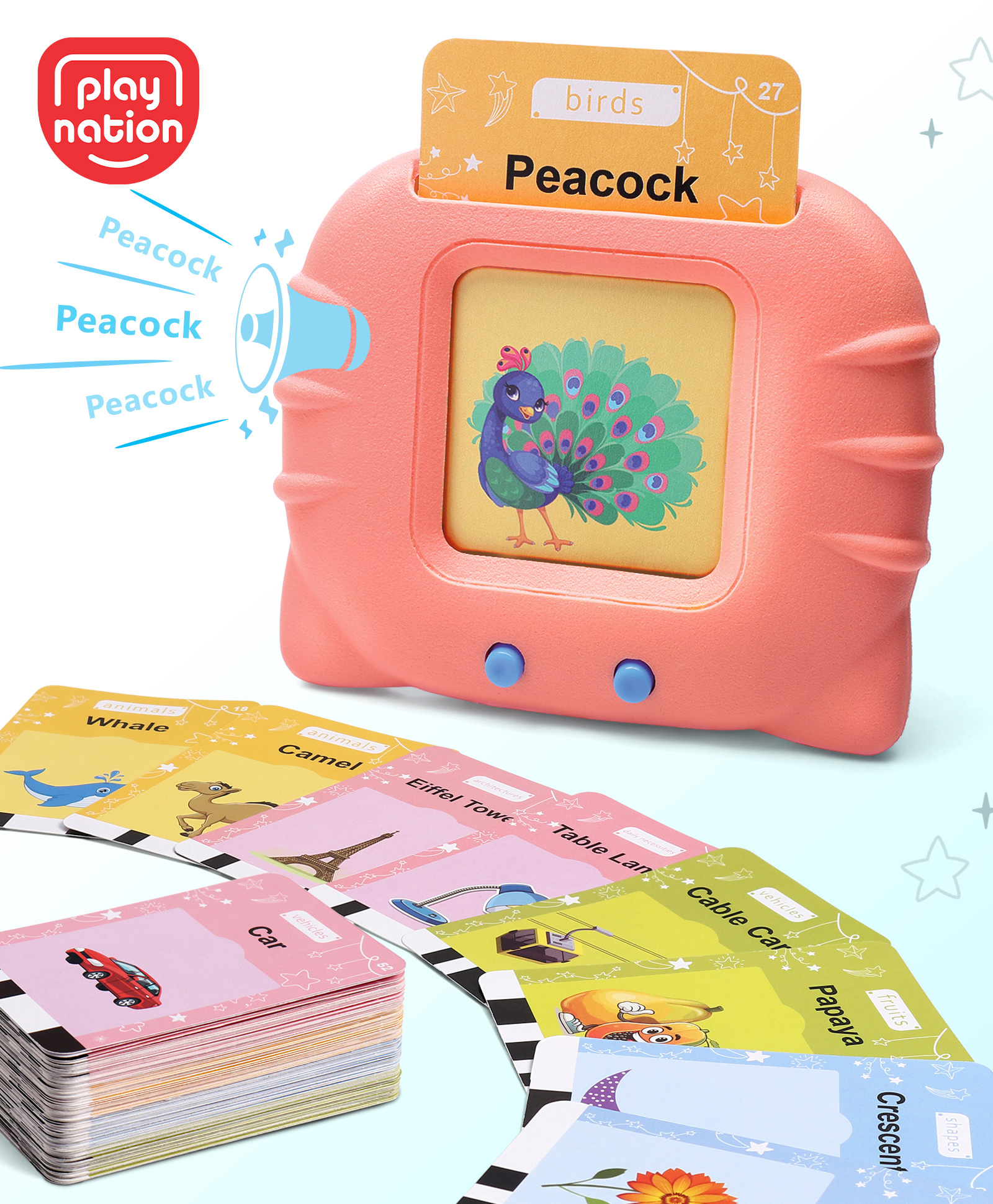 Play Nation Rechargeable Talking Flash Cards Learning and Educational Toys| Kids Reading Machine with 224 Words|Montessori Toys|Gifting|BIS Certified-image-16