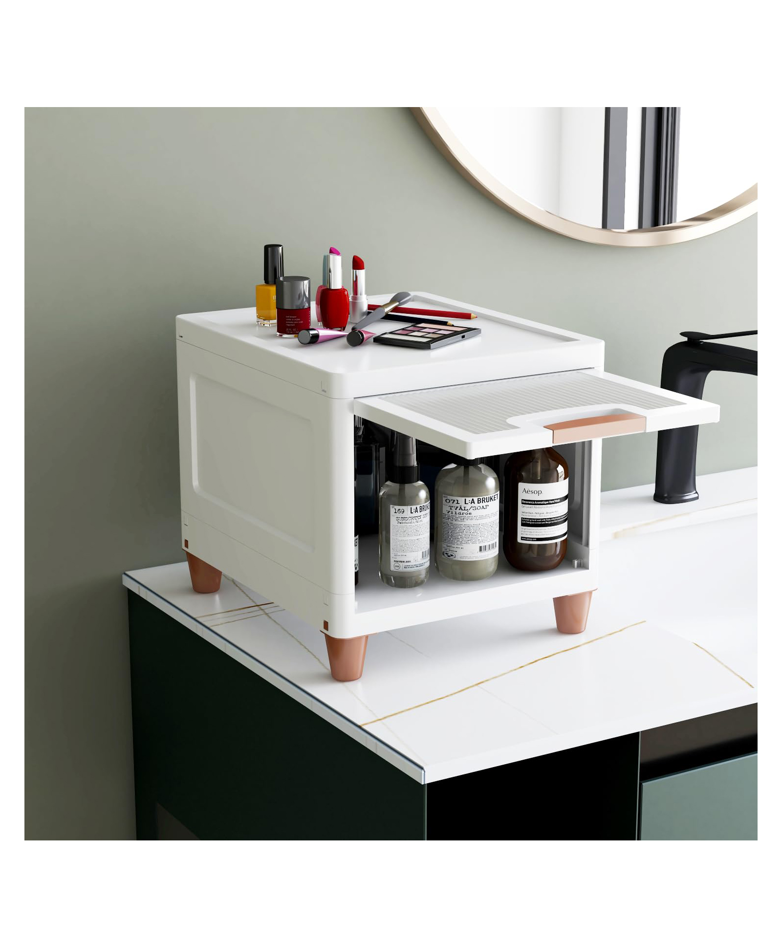 JD FRESH 1 Tier Stackable Cabinet for Clothes - White-image-44
