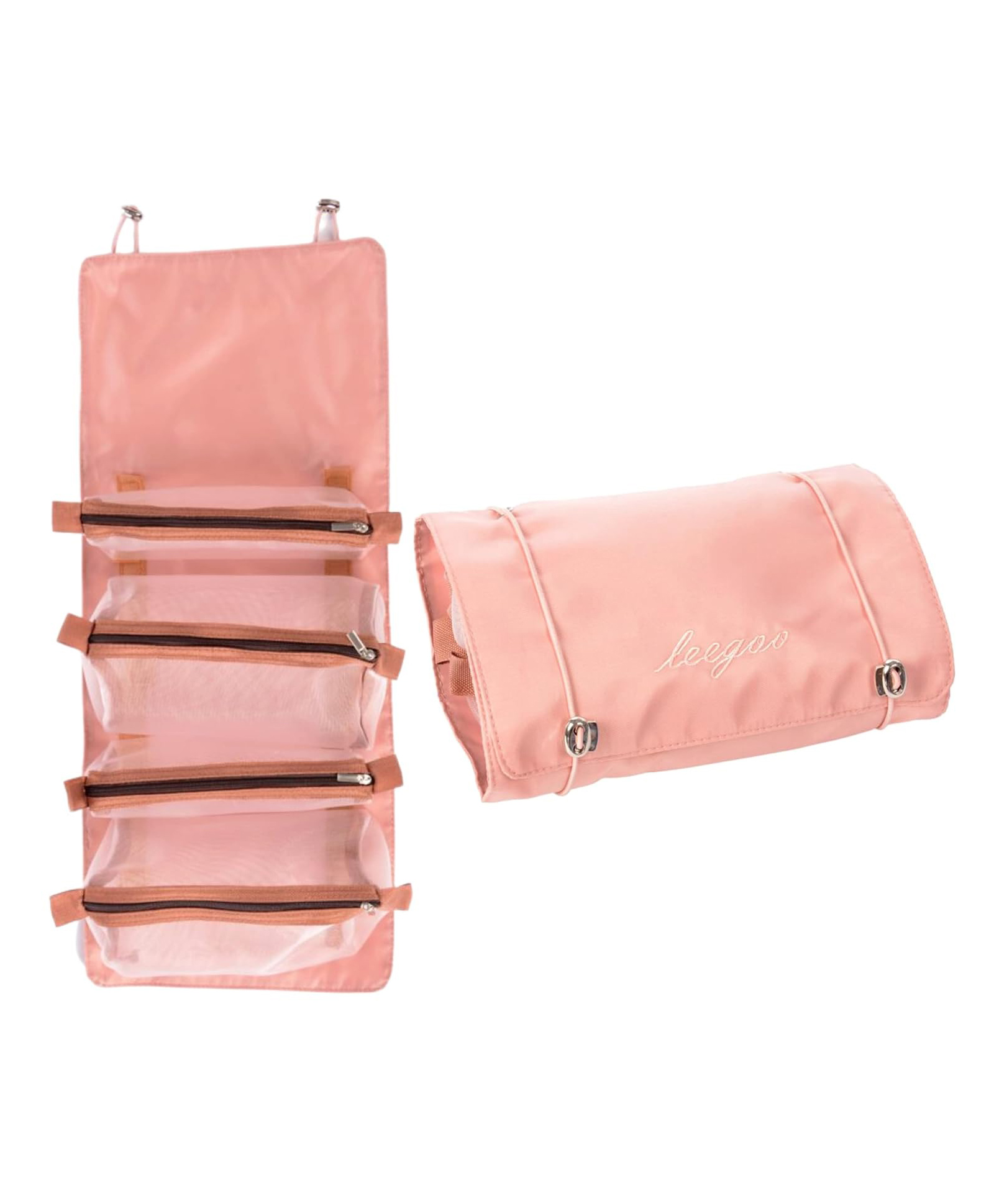 JD Fresh 4 in 1 Large Cosmetic Mesh Bag for Makeup Organizer - Pink-image-38