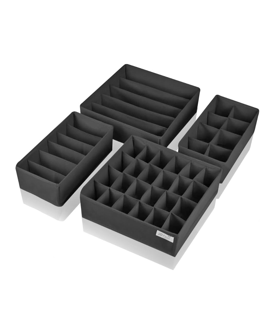 JD Fresh Pack of 4 Wardrobe Organizer For Clothes - Black-image-12