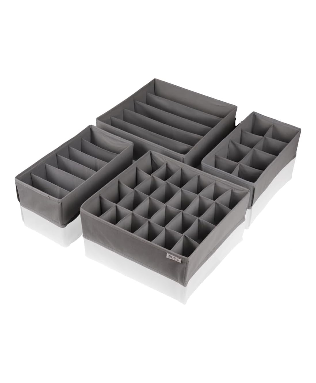 JD Fresh Pack of 4 Wardrobe Organizer For Clothes - Grey-image-14