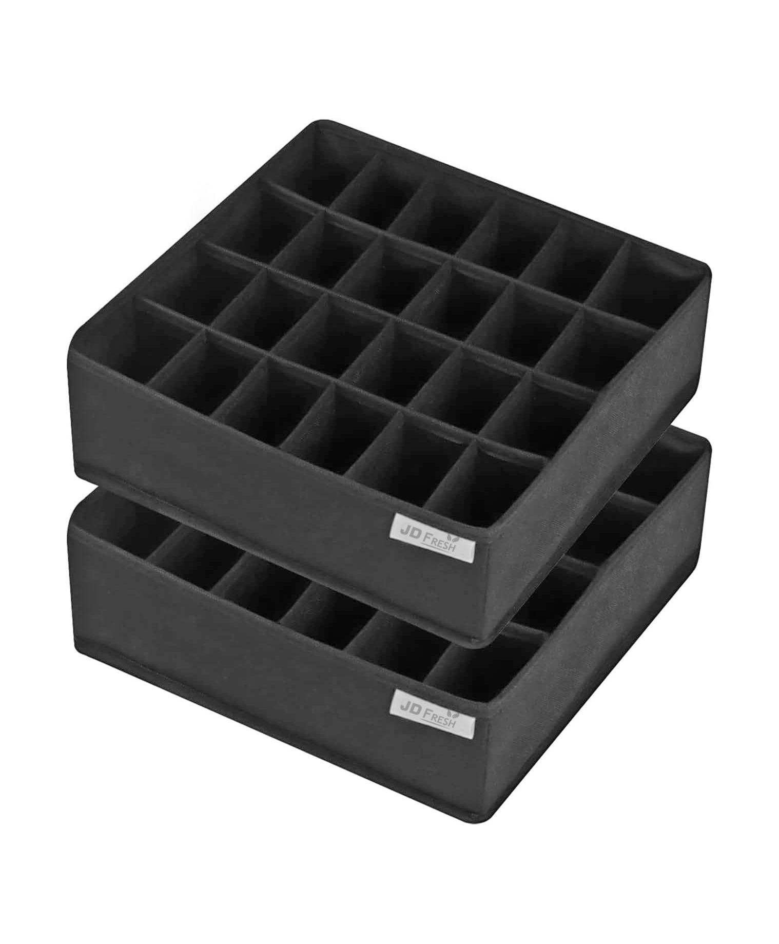 JD Fresh Pack of 2 Wardrobe Organizer For Clothes - Black-image-0