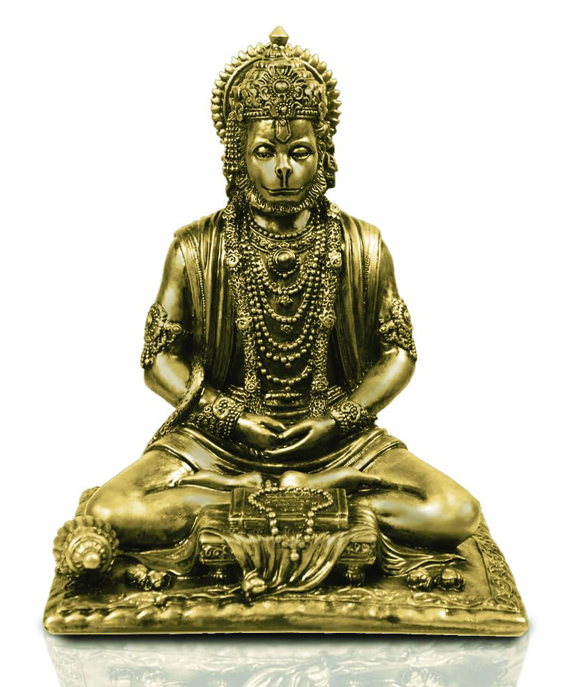 JD FRESH 4.5 Inch Bajrangbali Statue with Gada - Bronze-picture-21