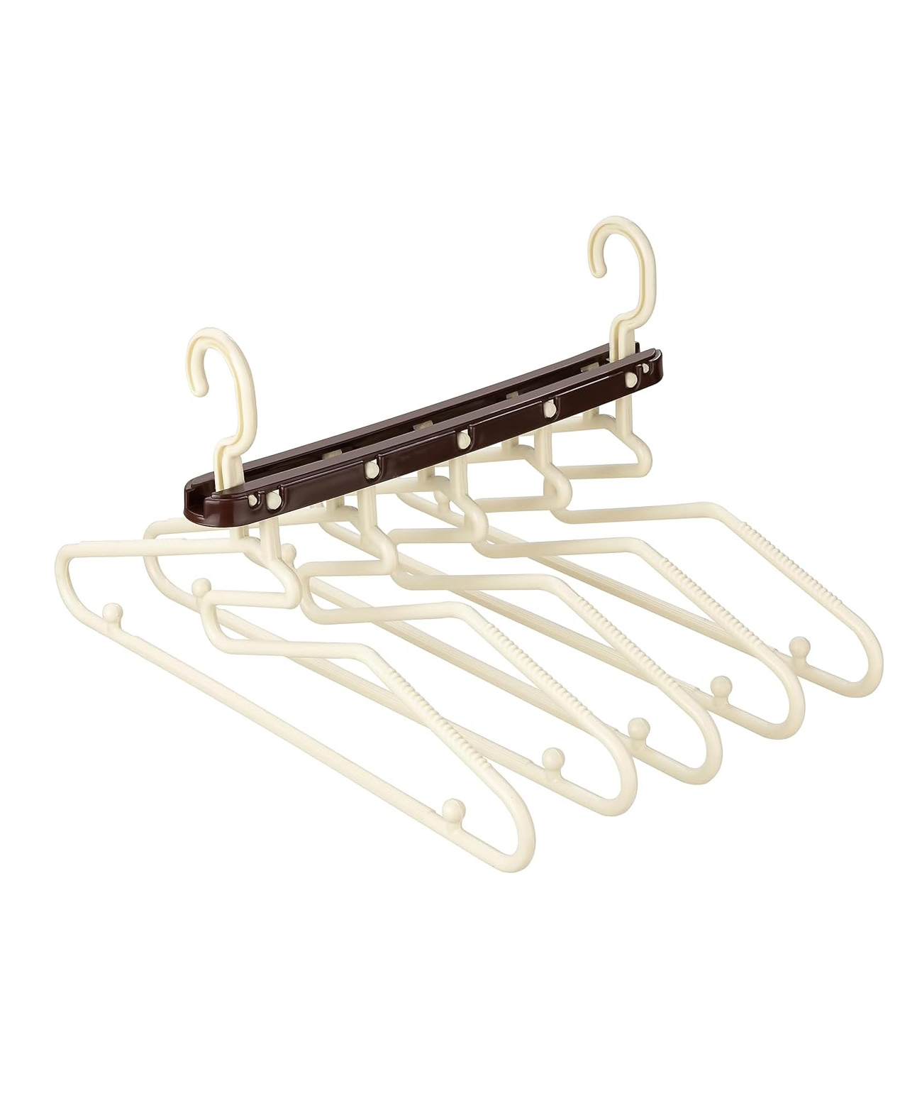 JD FRESH 5-in-1 Foldable Multi-Layer Space-Saving Hangers for Wardrobes Set of 1 - Ivory-image-32