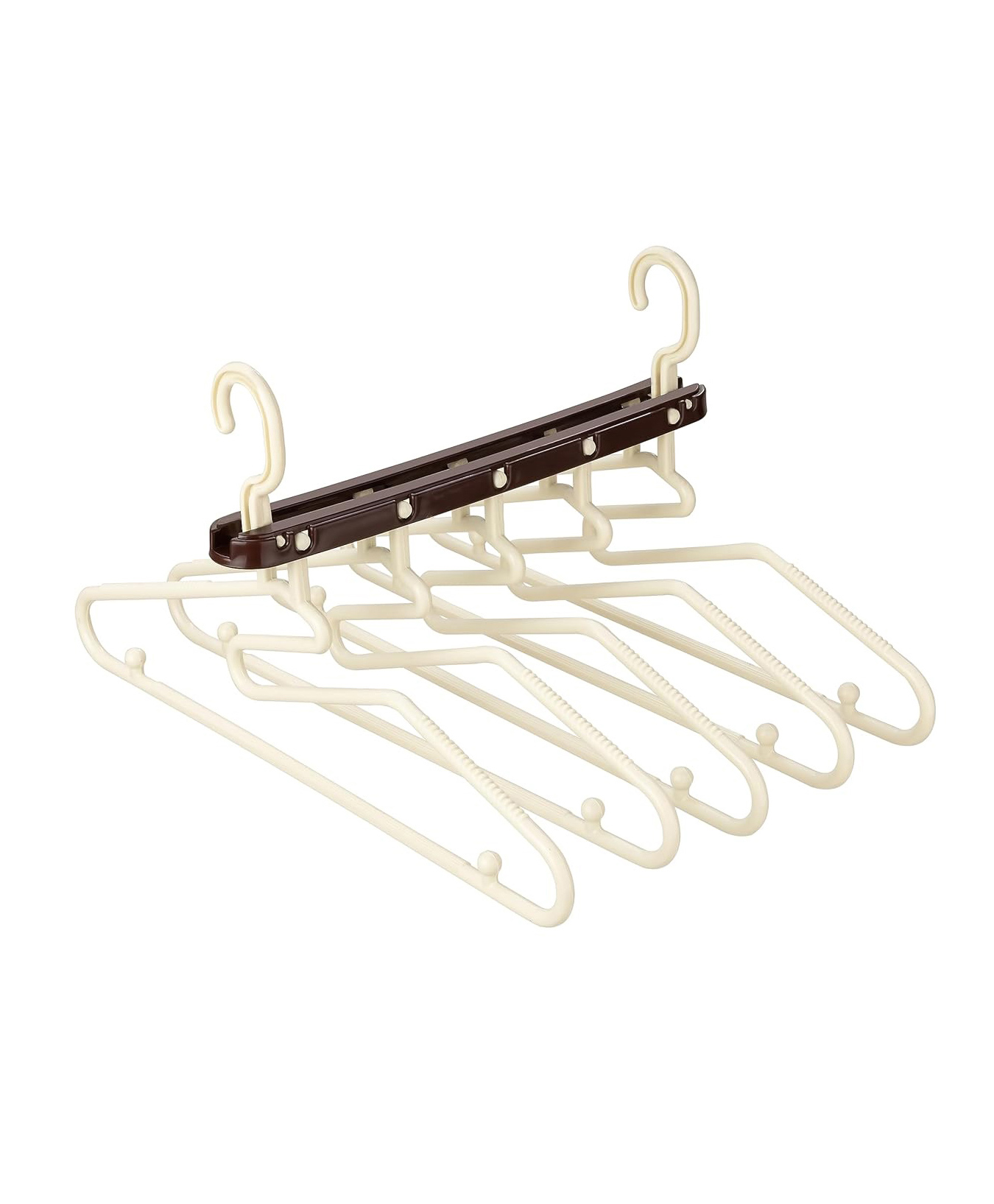 JD FRESH 5-in-1 Foldable Multi-Layer Space-Saving Hangers for Wardrobes Set of 4 - Ivory-image-30