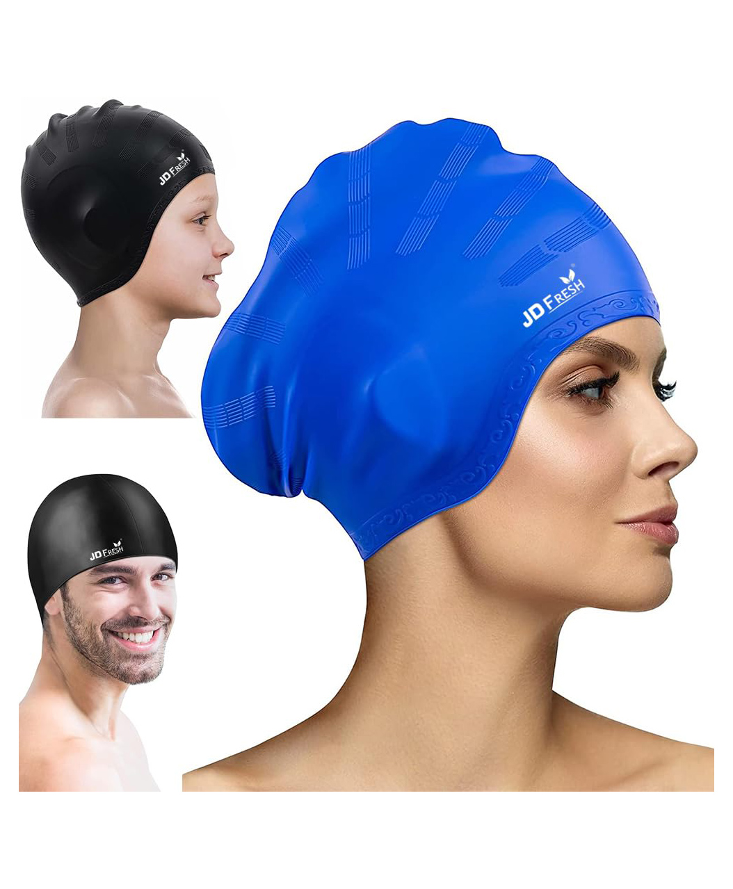 JD FRESH Silicone Swimming Cap - Color May Vary-image-15