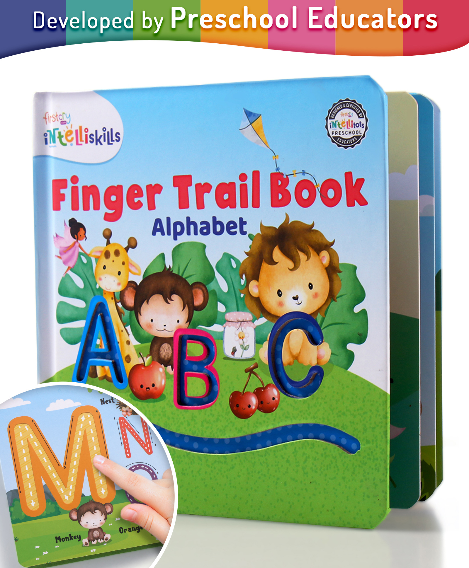 Intelliskills Pave-A-Way Finger Trail - Alphabet | ABCD Tracing Activity Board Book | Trace & Learn | Enhances Letter Recognition & Motor Skills | Fun Learning | For Gifting | Educator Recommended-image-9