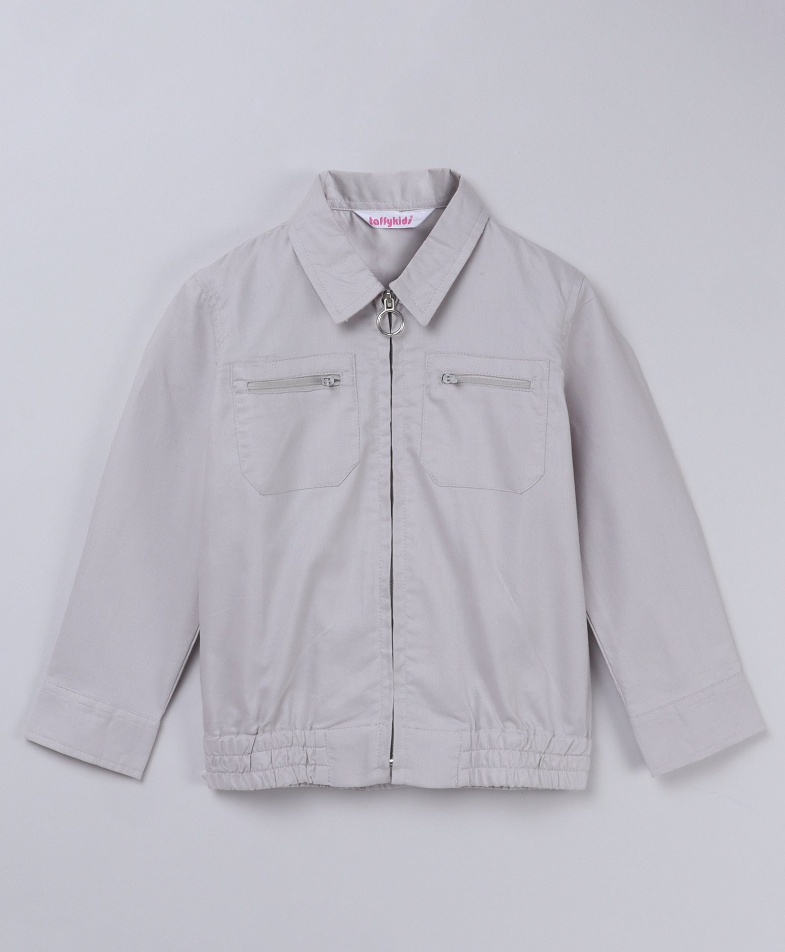 Taffykids Oxford Full Sleeves Solid Jacket - Grey-picture-10