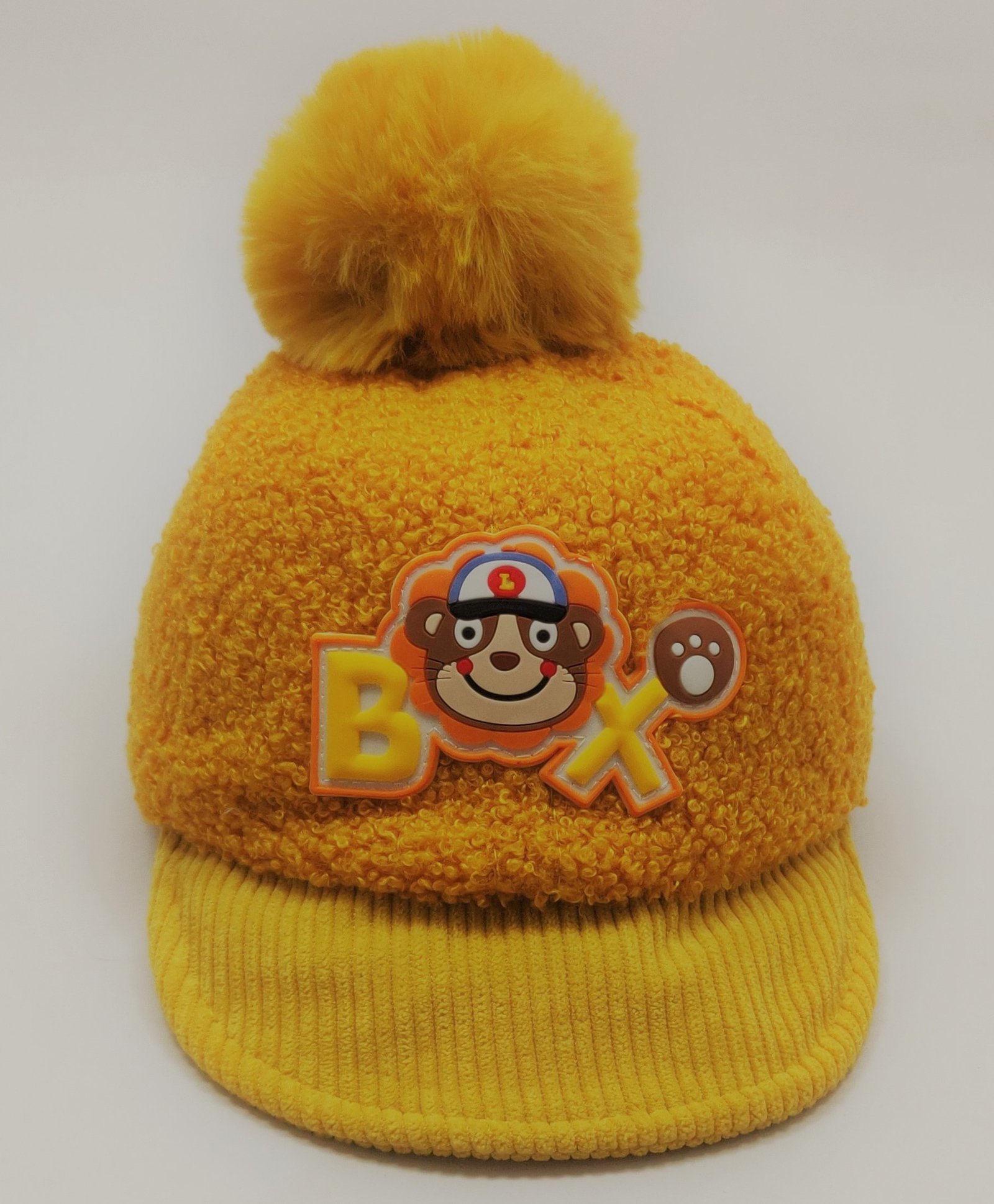 Kid-O-World Cotton Box Patch Detailed & Pom Pom Embellished Cap - Yellow-picture-28