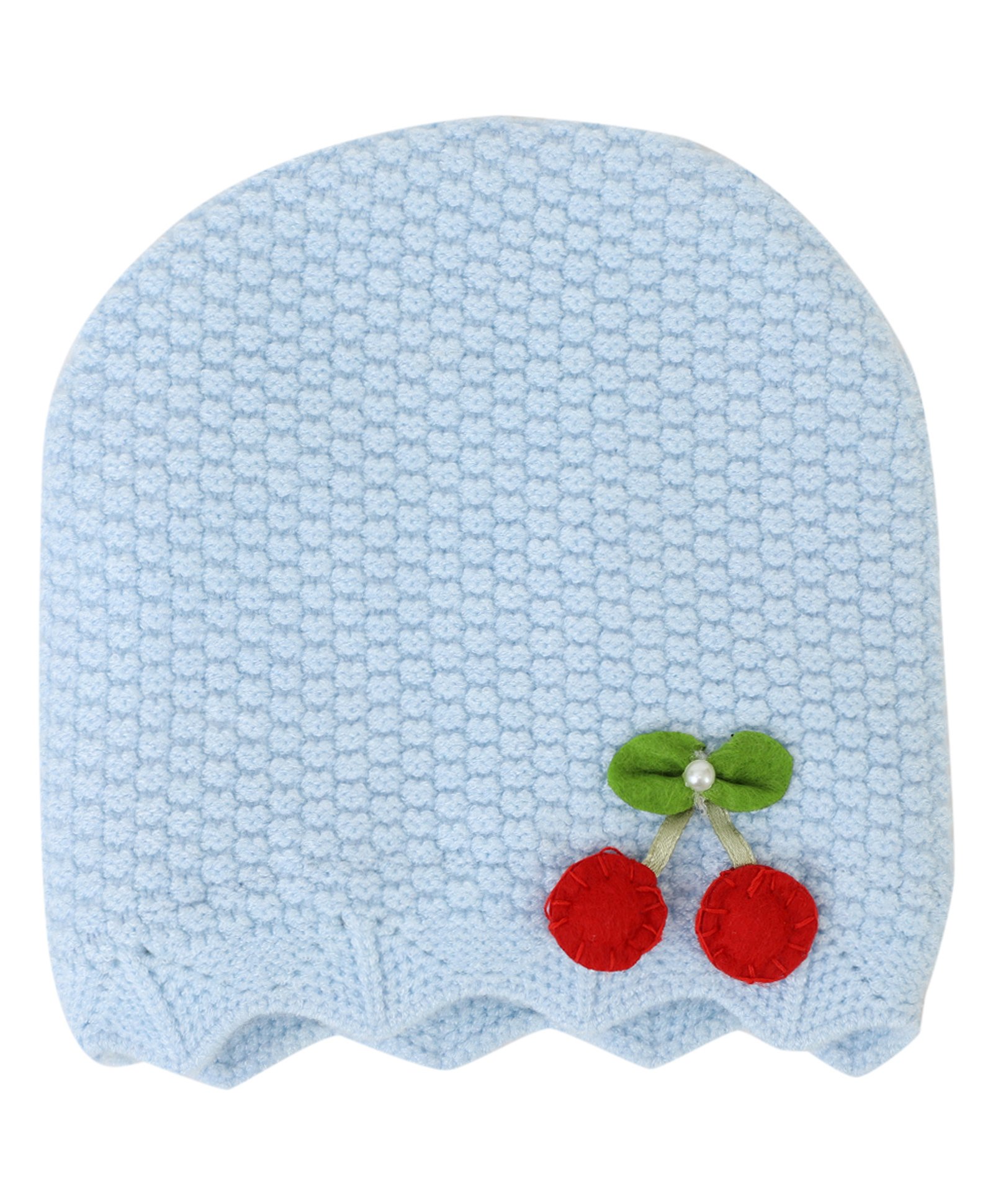 Kid-O-World Cotton Cherry Patch Detailed Honeycomb Designed Beanie - Light Blue-picture-17