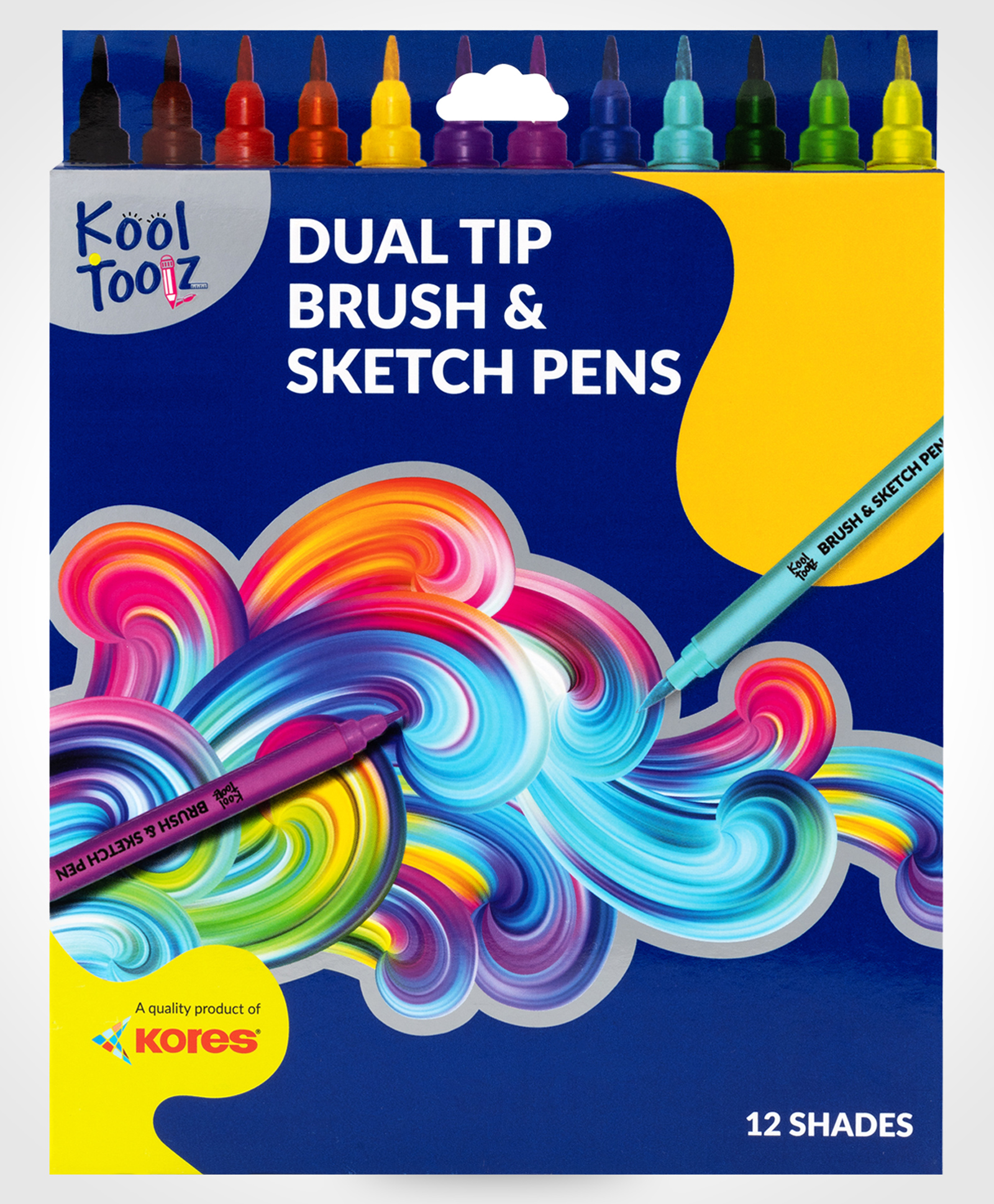Kores Dual Tip Brush & Sketch Pens Pack Of 12 - Multicolour-picture-16