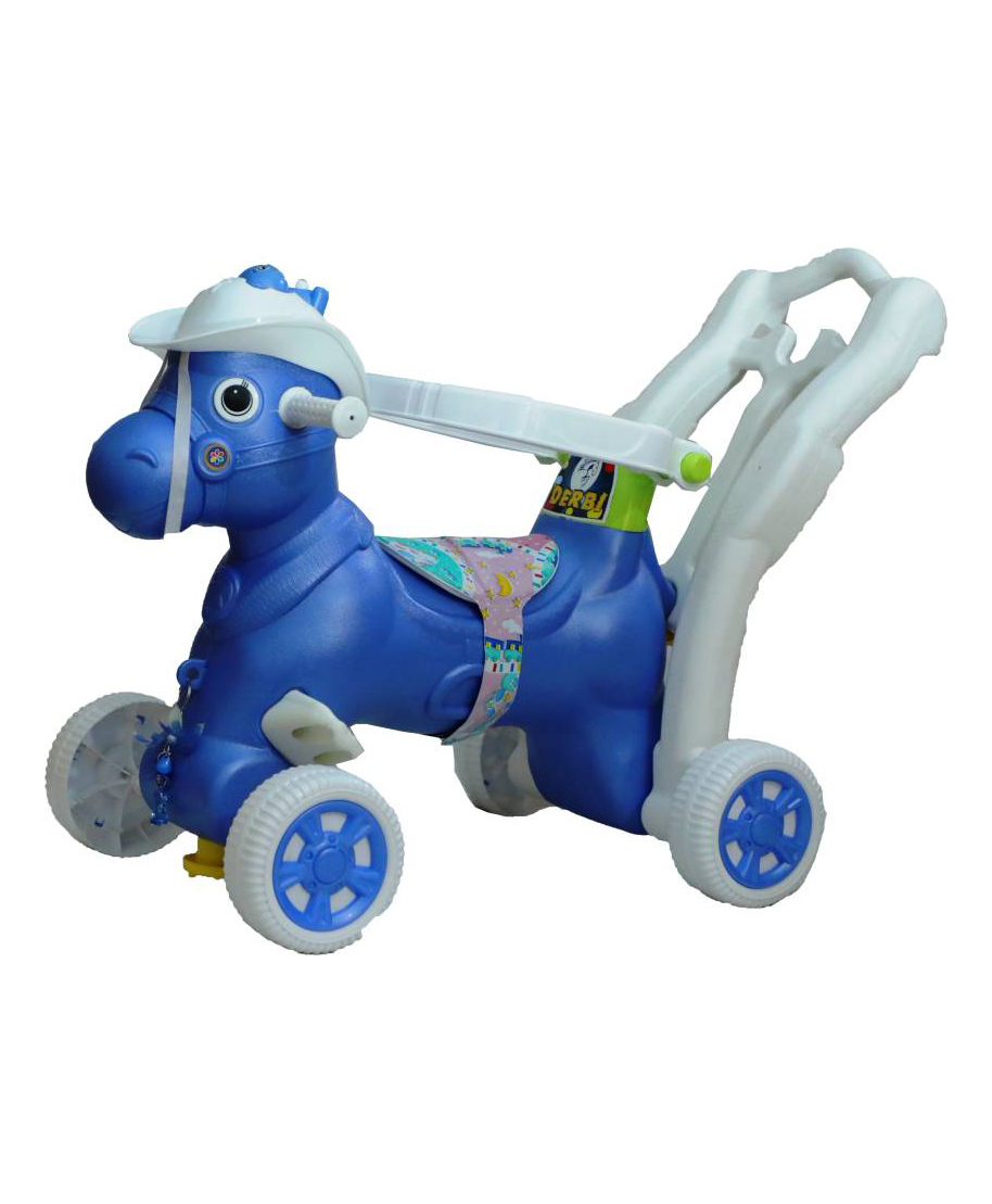 JoyRide Derbi 4-in-1 Rocking Horse Cum Ride On with Backrest 1 To 3 Years For Kids Push Rideons & Wagons Non Battery Operated Ride On