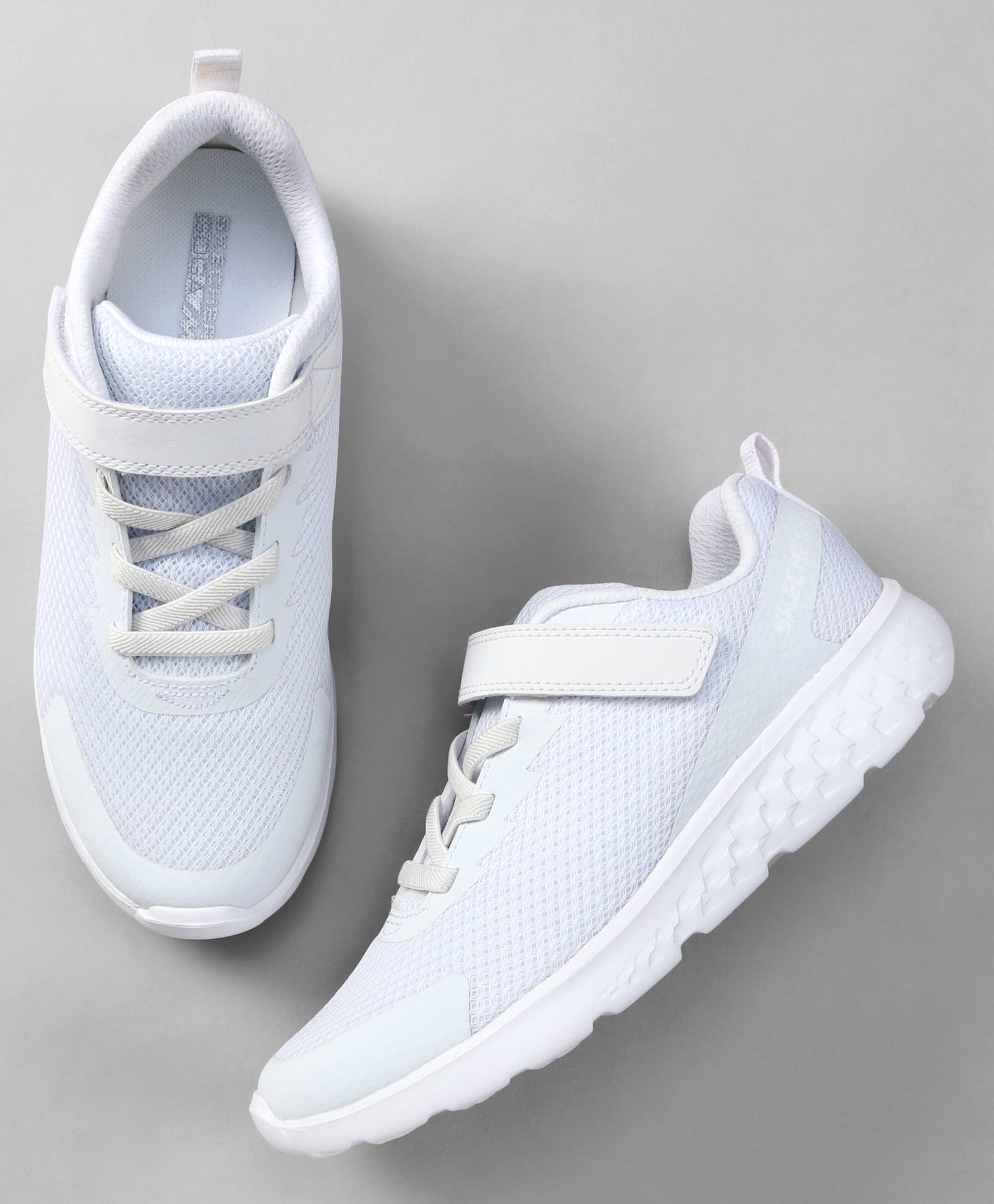 Skechers School Shoes with Velcro Closure Solid Colour - White-image-35
