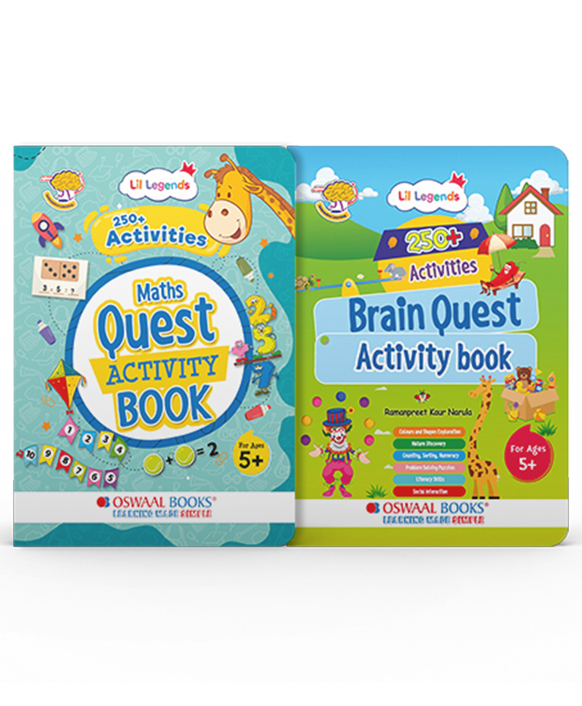 Oswaal Lil Legends Brain & Math Quest Books (Age 5+) | 250+ Activities: Tracing, Patterns, Colors, Shapes, Logic, Problem Solving & More Early Learning Skills (Set of 2)-image-11