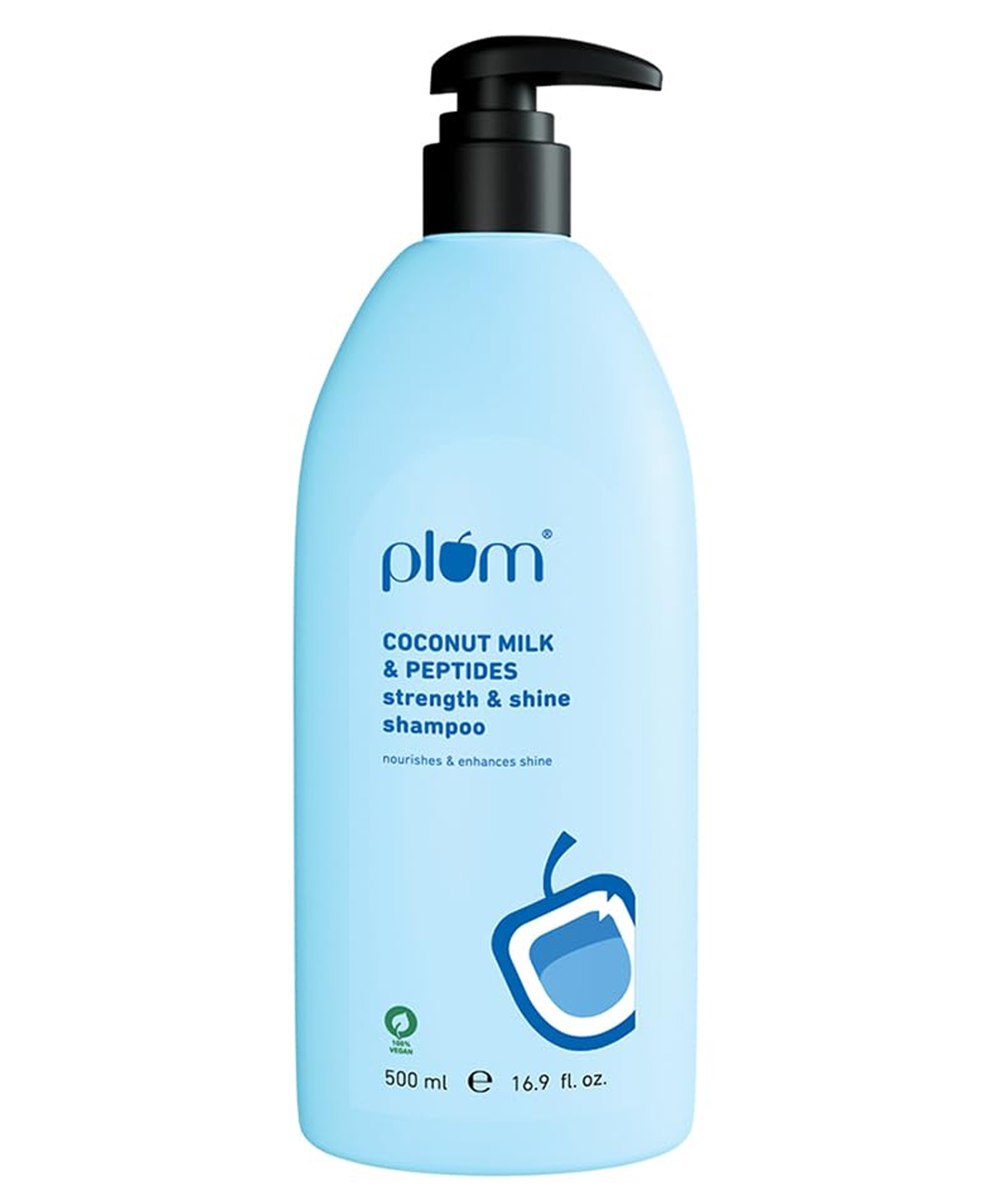 Plum Coconut Shampoo for Dull Hair with Coconut Milk and Peptides for Soft & Silky Hair I 22x Softer Hair I Shampoo for Women and Men | 500 ml - Light Blue-image-36
