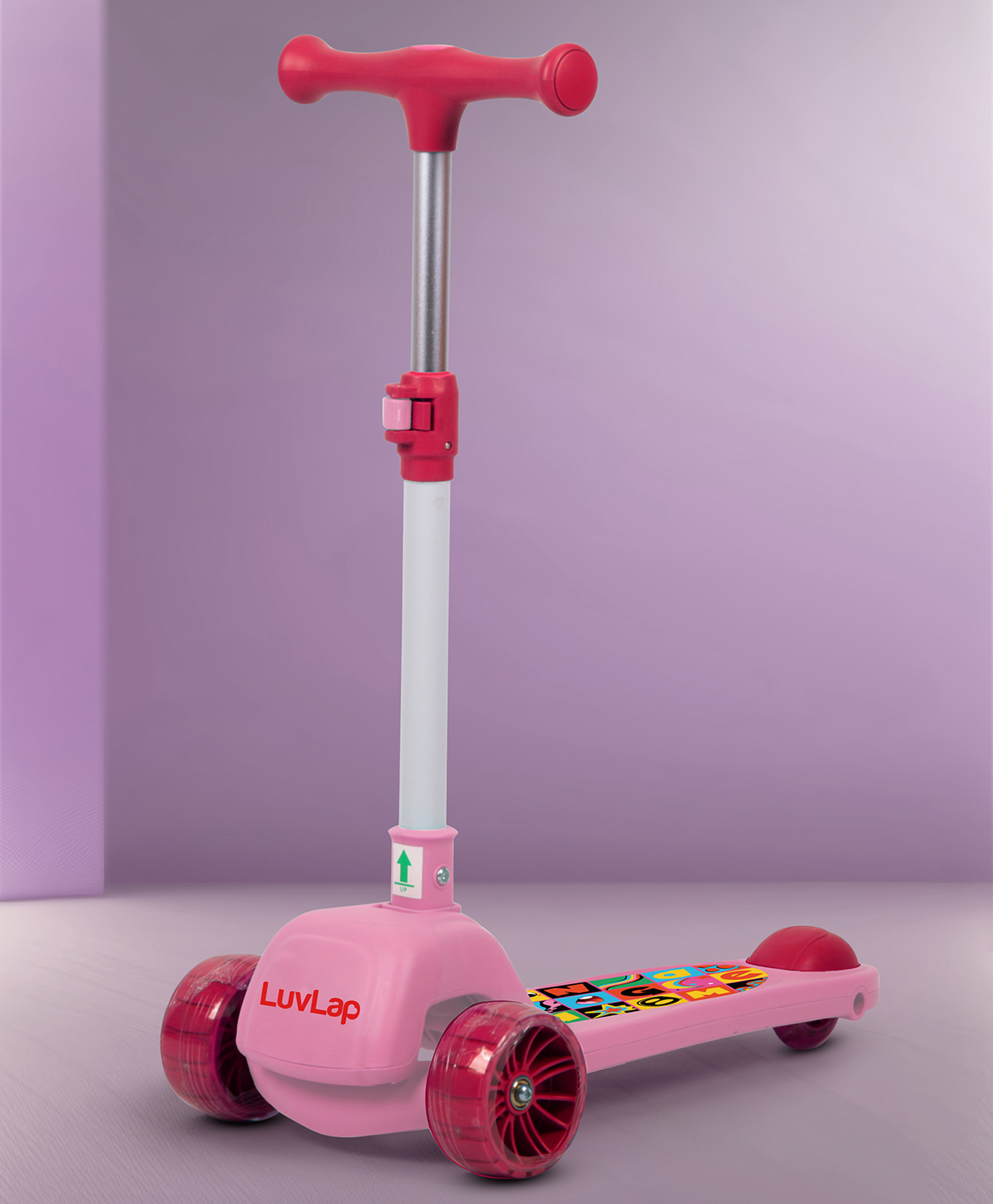 luvlap Luv Lap Elegant 3-Wheel Kick Scooter with Adjustable Height & Easy-Grip Handlebars - Pink-picture-49
