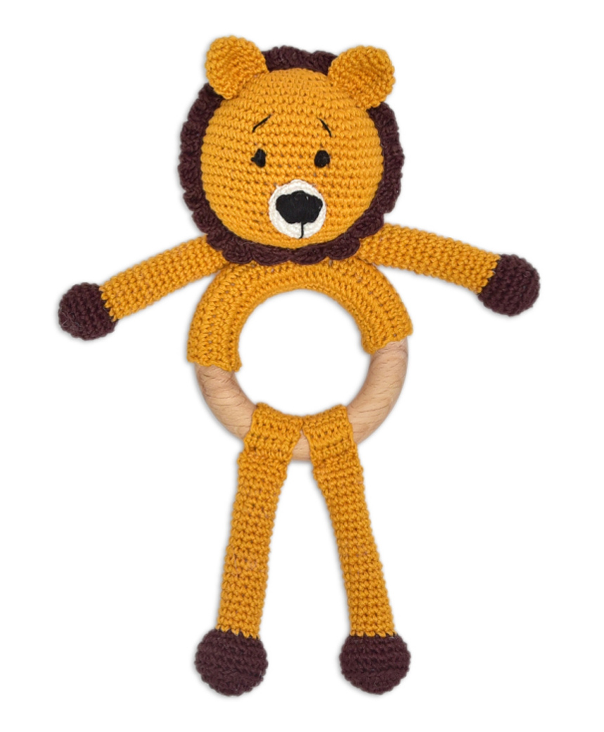 HAPPY THREADS Mini simbas Rattles Toy - Handmade Crochet Baby Toys-picture-39