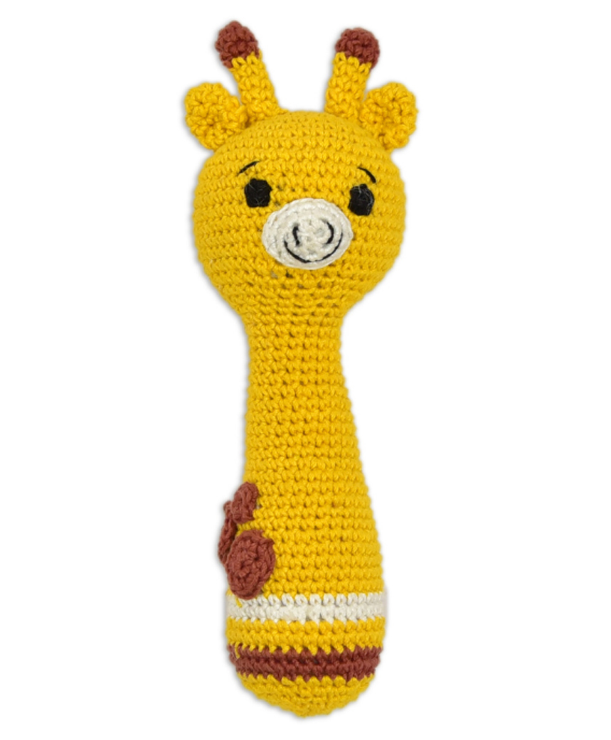 HAPPY THREADS Giraffe Giggles Hand Rattles - Handmade Crochet Baby Toys-image-11