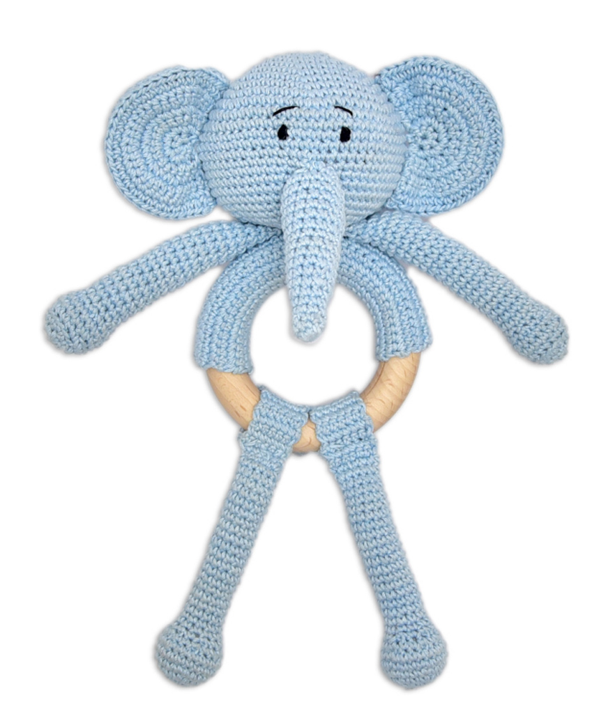 HAPPY THREADS TIny Trunkies Rattles Toy - Handmade Crochet Baby Toys-picture-38