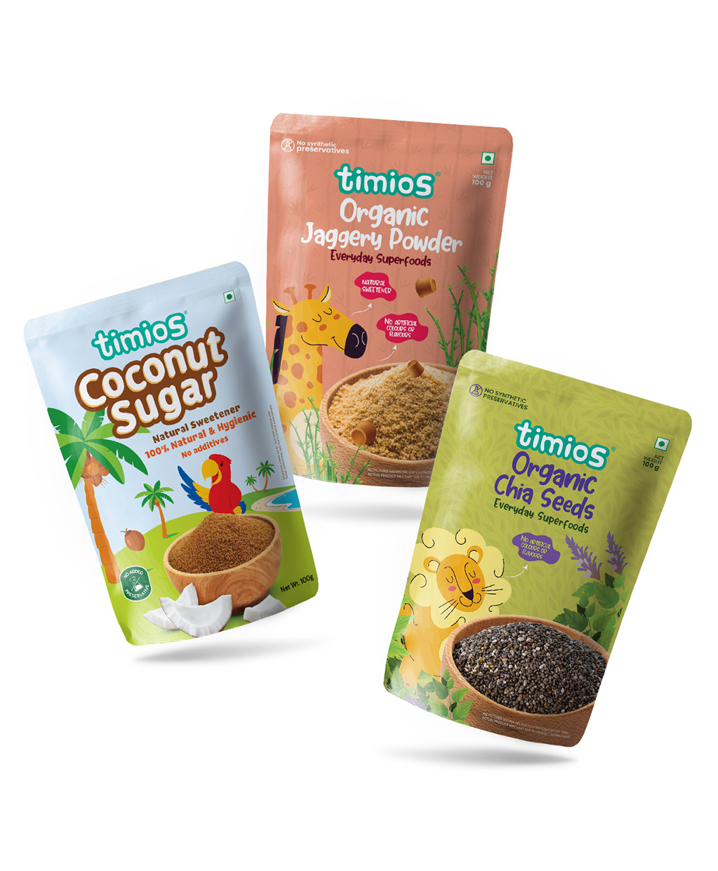 timios Organic Combo Pack of Coconut Sugar Jaggery Powder & Chia Seeds - 100 g Each-image-46