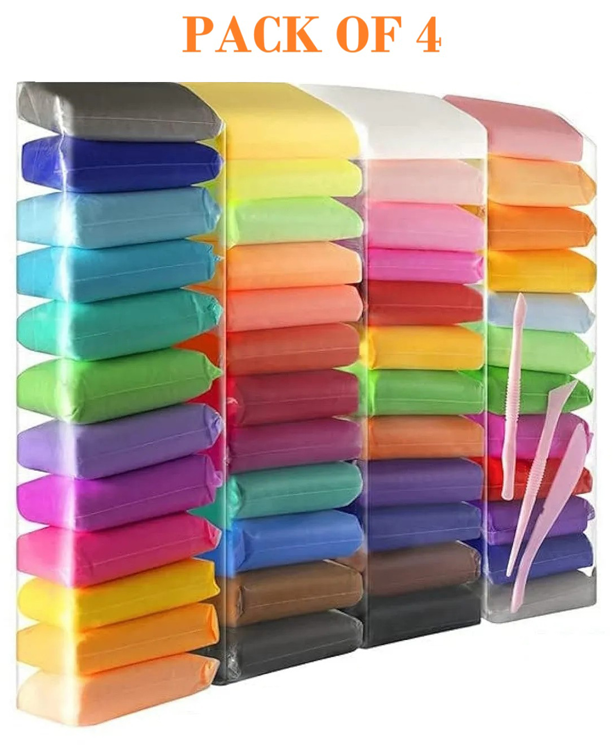 AKN TOYS Ultra Light Clay Safe & NonToxic Bounce Clay 12 in Different Color Fluffy Foam Clay With Tools -( COLOR MAY VARY PACK OF 4 )-picture-16