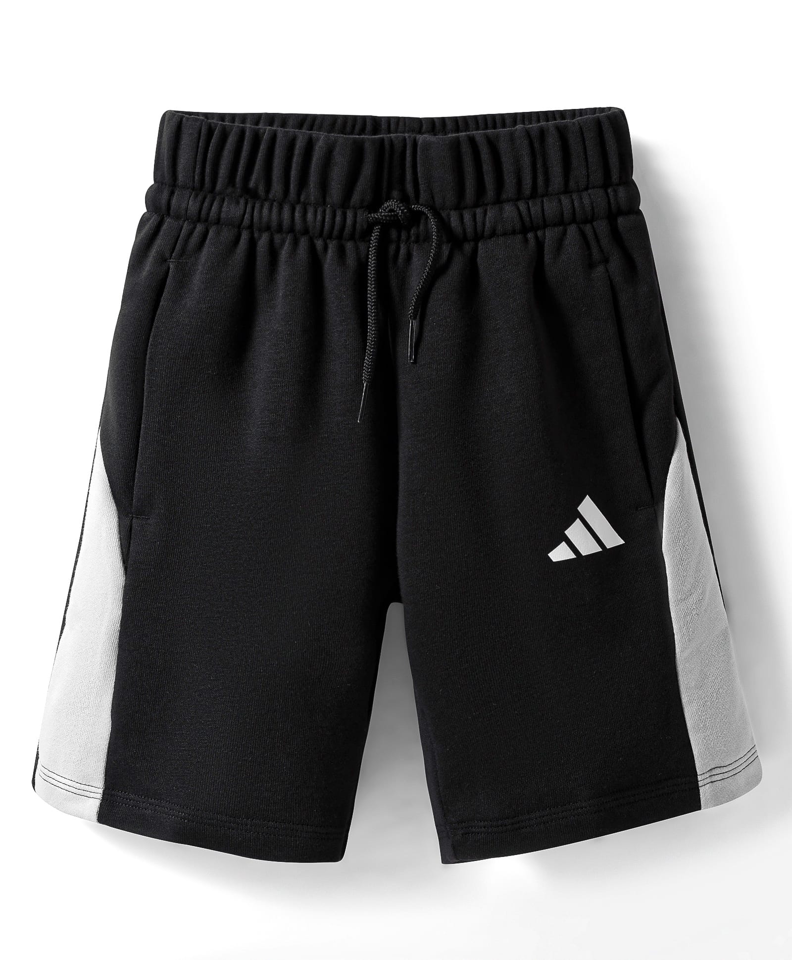 Adidas Kids Cotton Knit Cut & Sew Shorts with Brand Logo Print - Black & Grey-picture-36