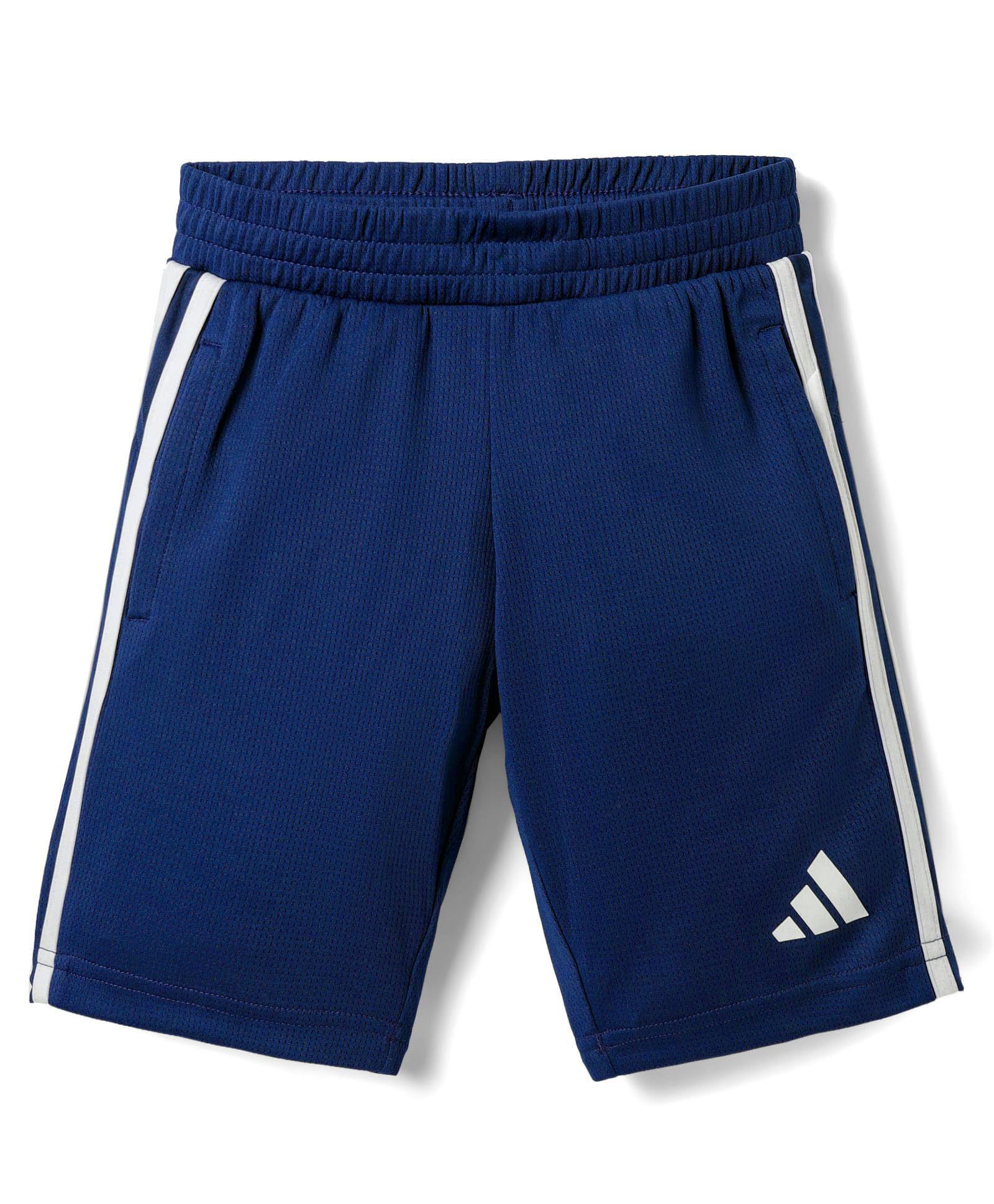 Adidas Kids Knit Shorts with Tape Detailing - Navy Blue-image-44