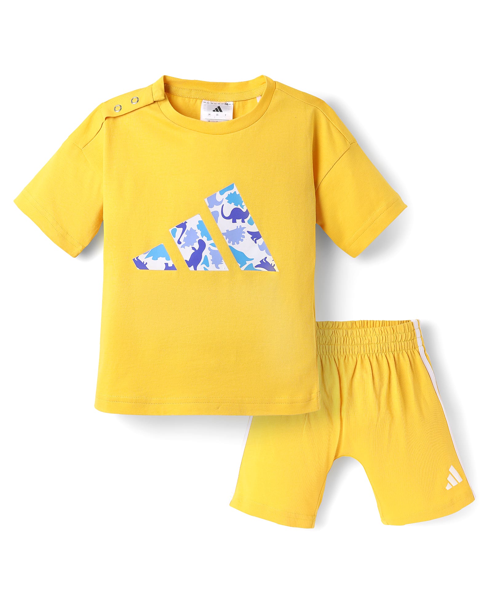 ADIDAS KIDS Cotton Knit Dino Printed T-Shirt & Bottomwear - Yellow-picture-28