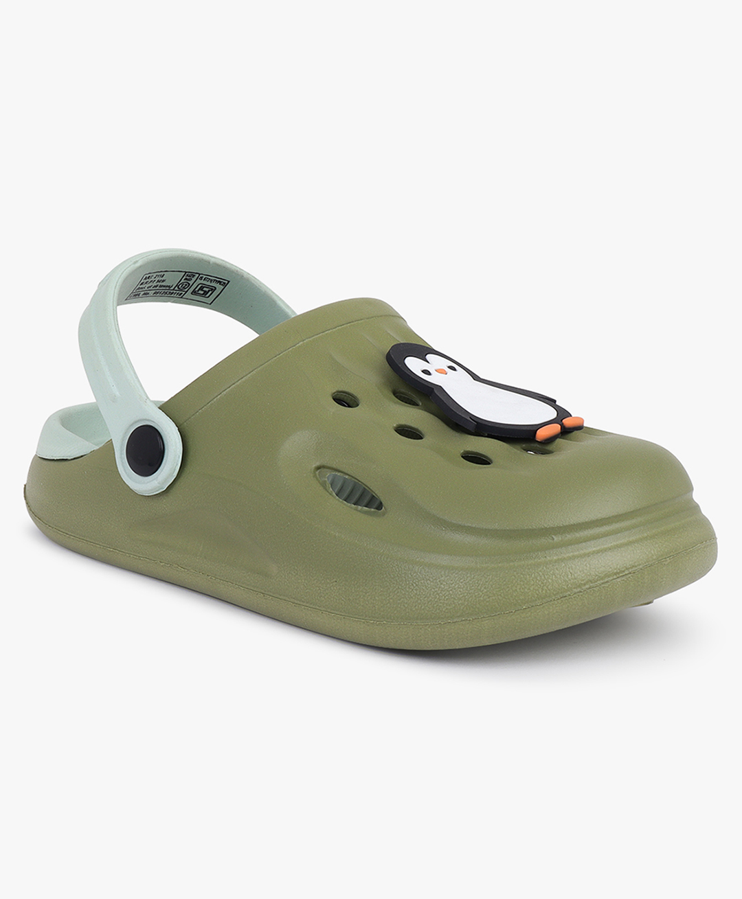 Superminis Penguin Applique Detailed Perforated Clogs - Mehandi Green-picture-28