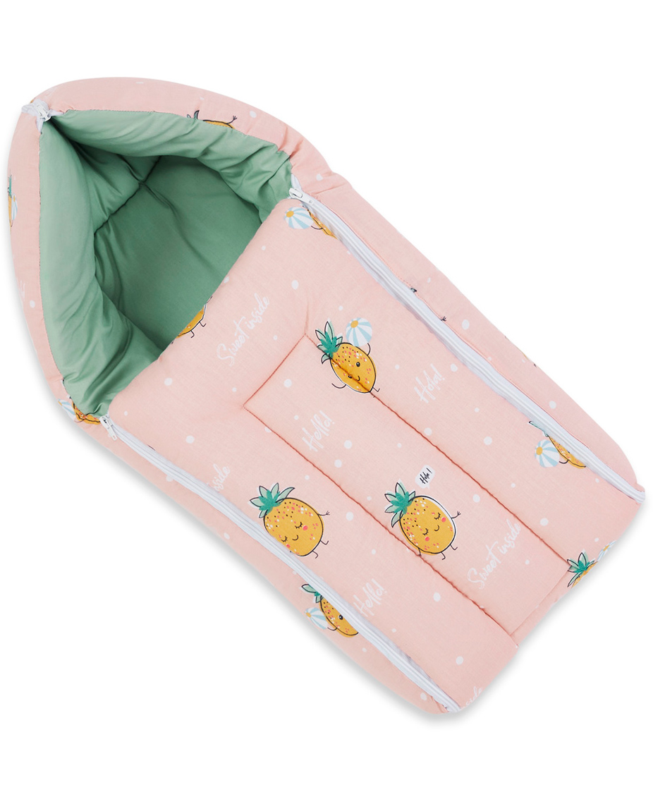 Haus & Kinder Cotton Carrier Nest cum Sleeping Bag, Pineapple Smaba ( Newborn - 6 Months)-image-49