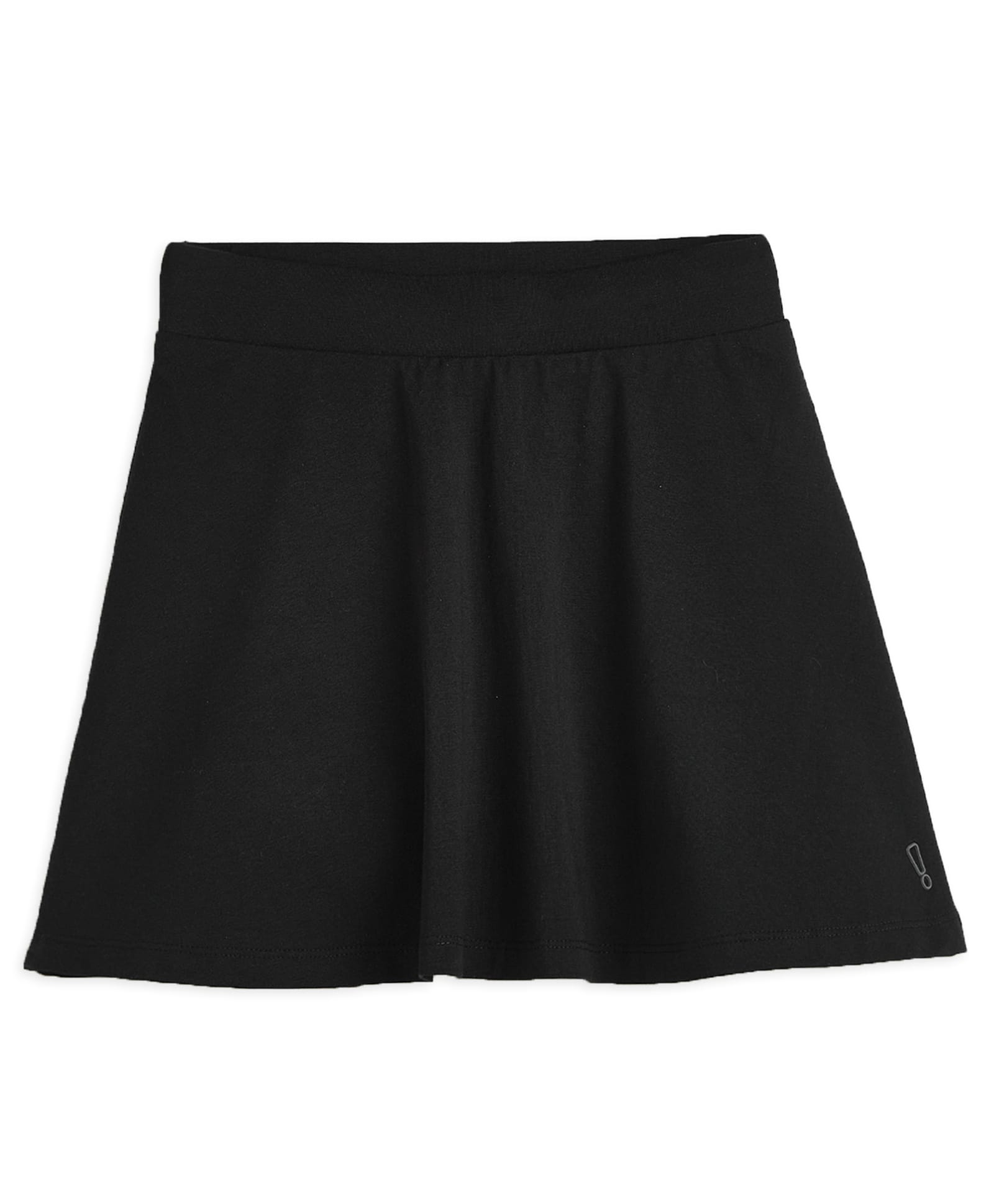 Plan B Cotton Elastane Solid Skater Printed Skirt With Inner Shorts - Black-picture-11