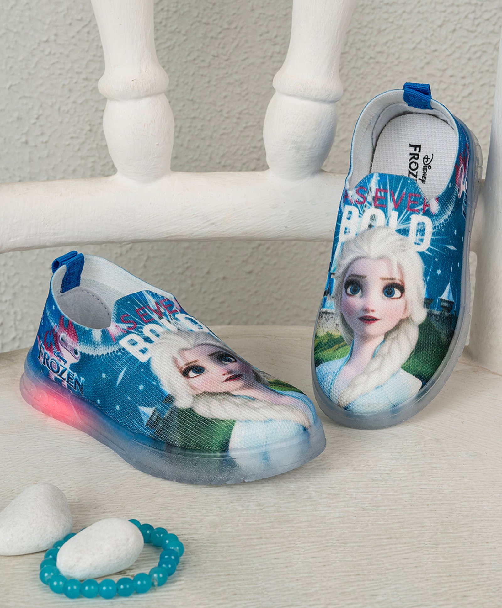 Toothless Disney Frozen Featuring Elsa Designed Slip On LED Shoes - Blue-image-14
