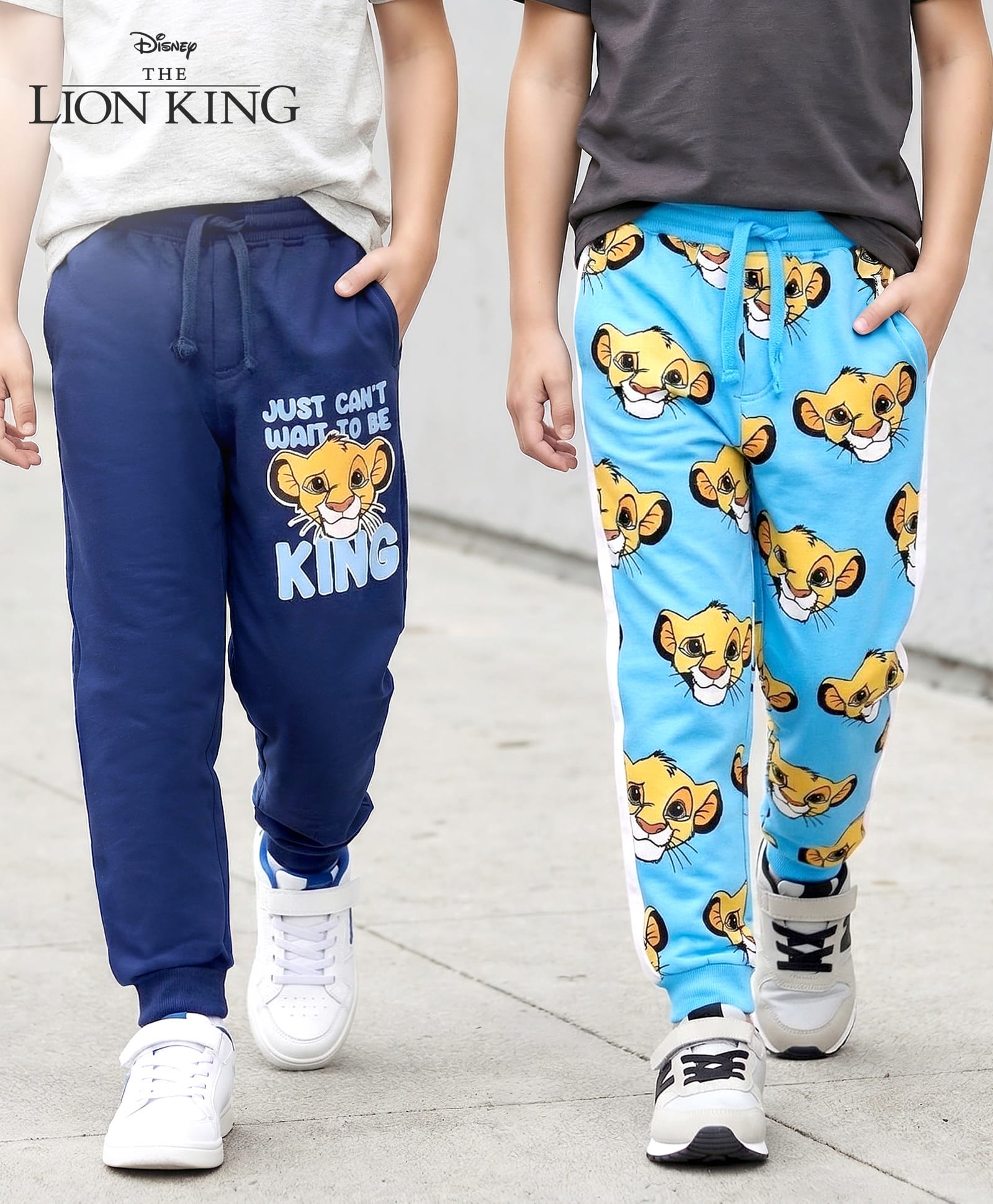 HoneyHap Disney Terry Knit Full Length Lounge Pants With Lion King Graphics Pack of 2 - Medium & Navy Blue-image-25