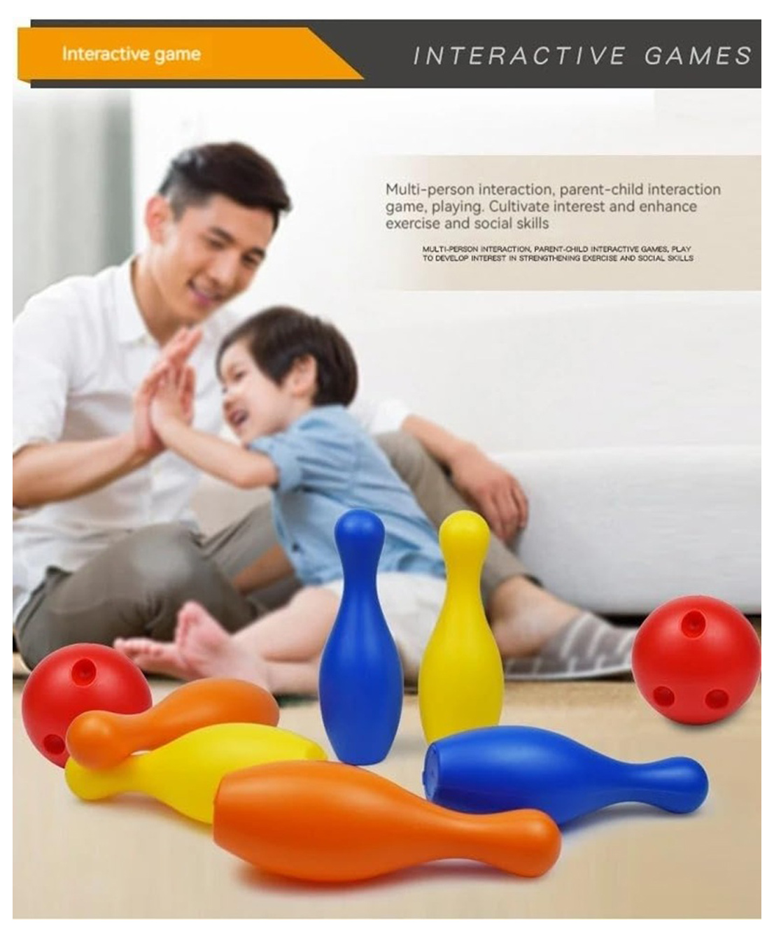 SANJARY Bowling Game Set 6 pins 2 Ball Toy set for kids Color May Vary-image-2