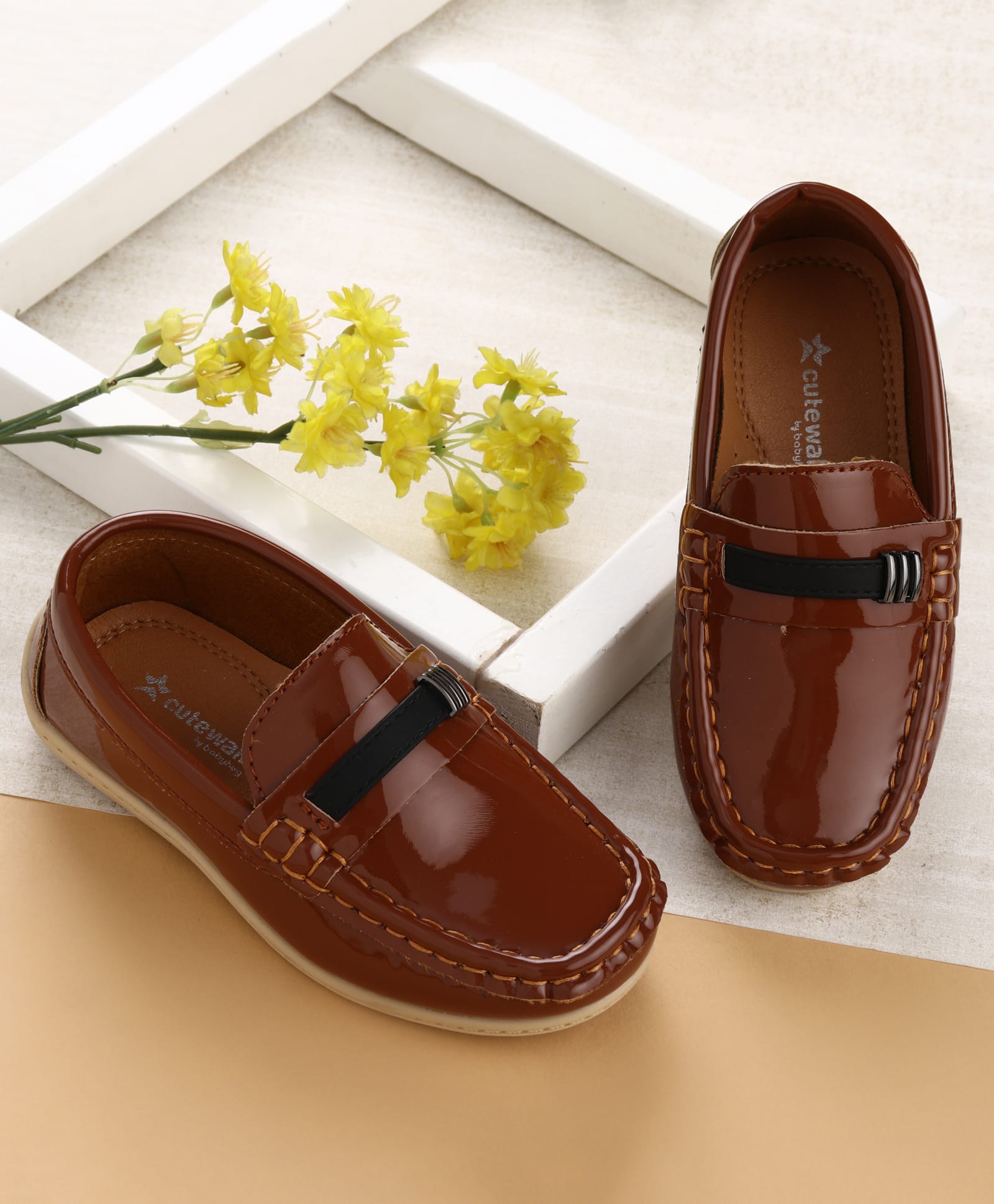 Cute Walk by Babyhug Slip On Loafers - Brown-picture-11