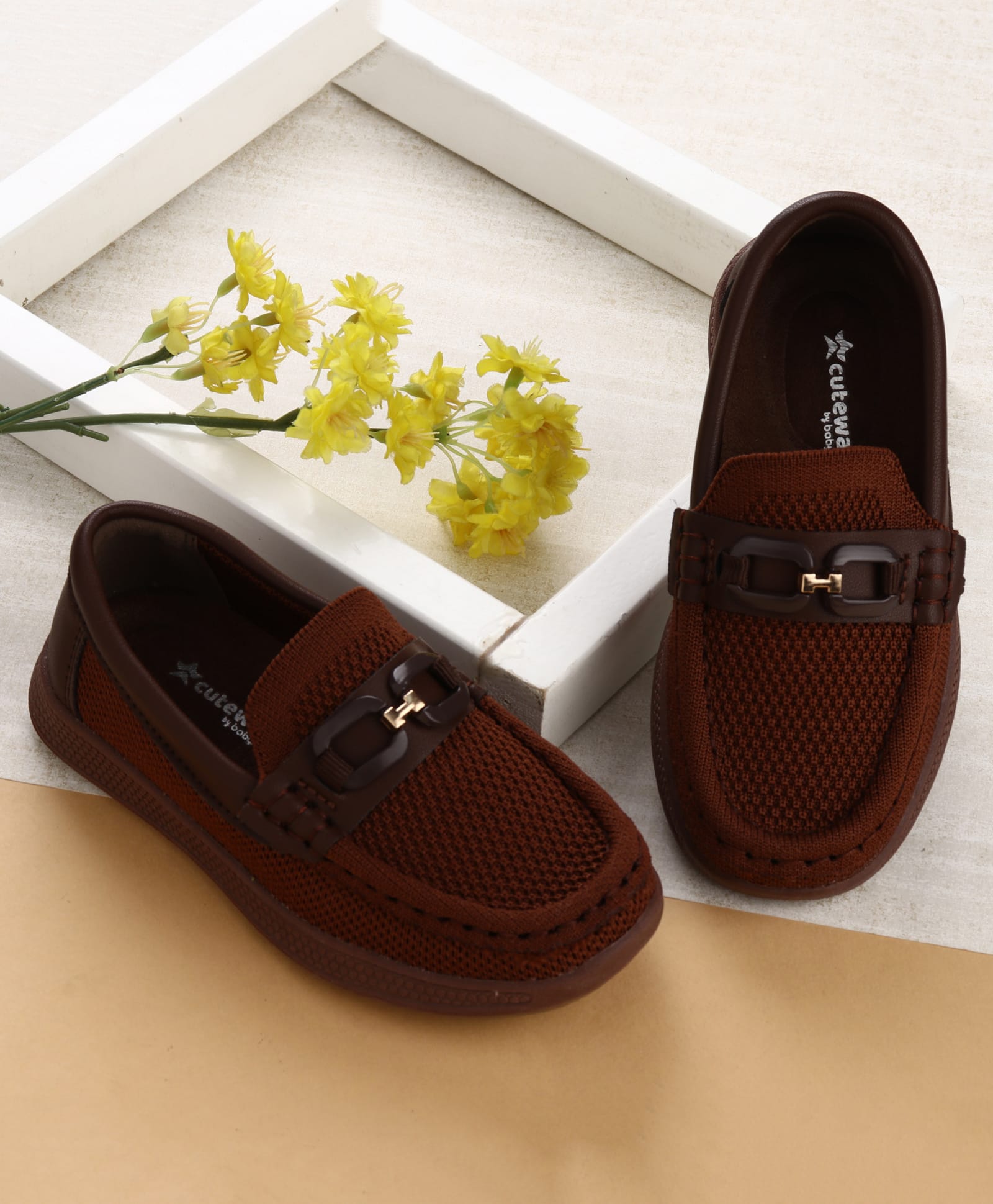 Cute Walk by Babyhug Slip On Loafers with 3D Apllique - Brown-image-26