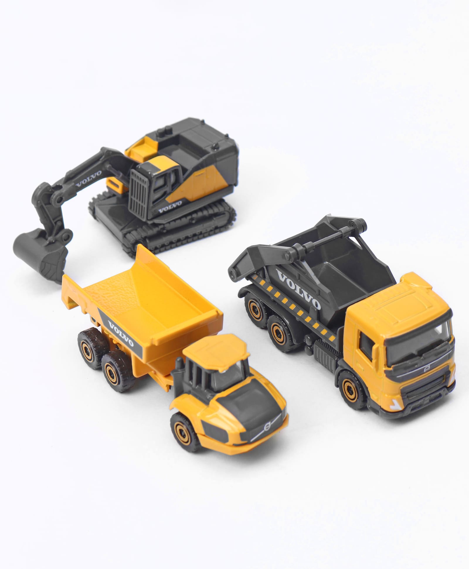 Majorette Volvo Construction Toy with Movable Parts Free Wheel Pack of 3 - Yellow-picture-14