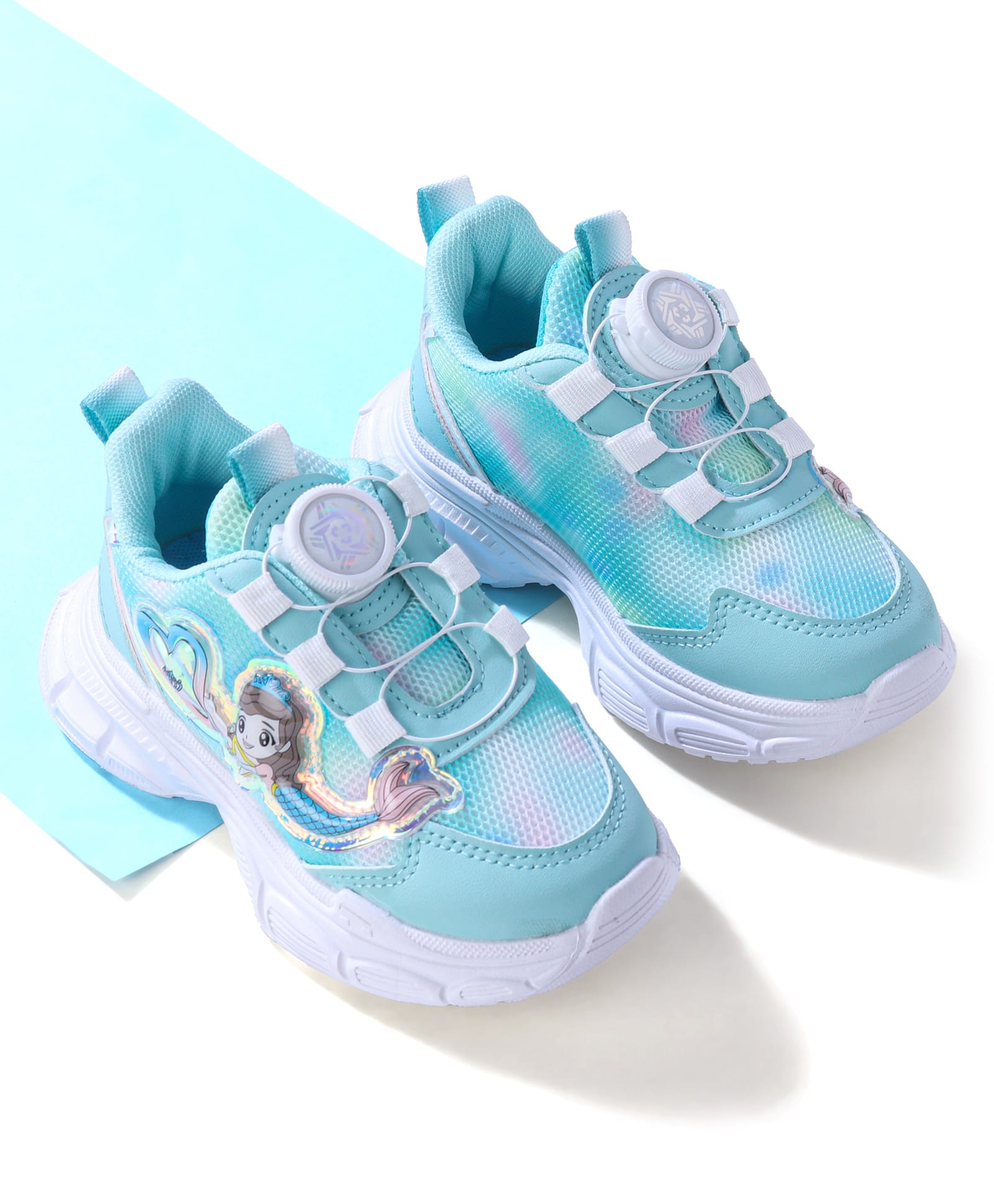 Cute Walk by Babyhug Slip On Sports Shoes with Mermaid Applique - Sea Green-image-40