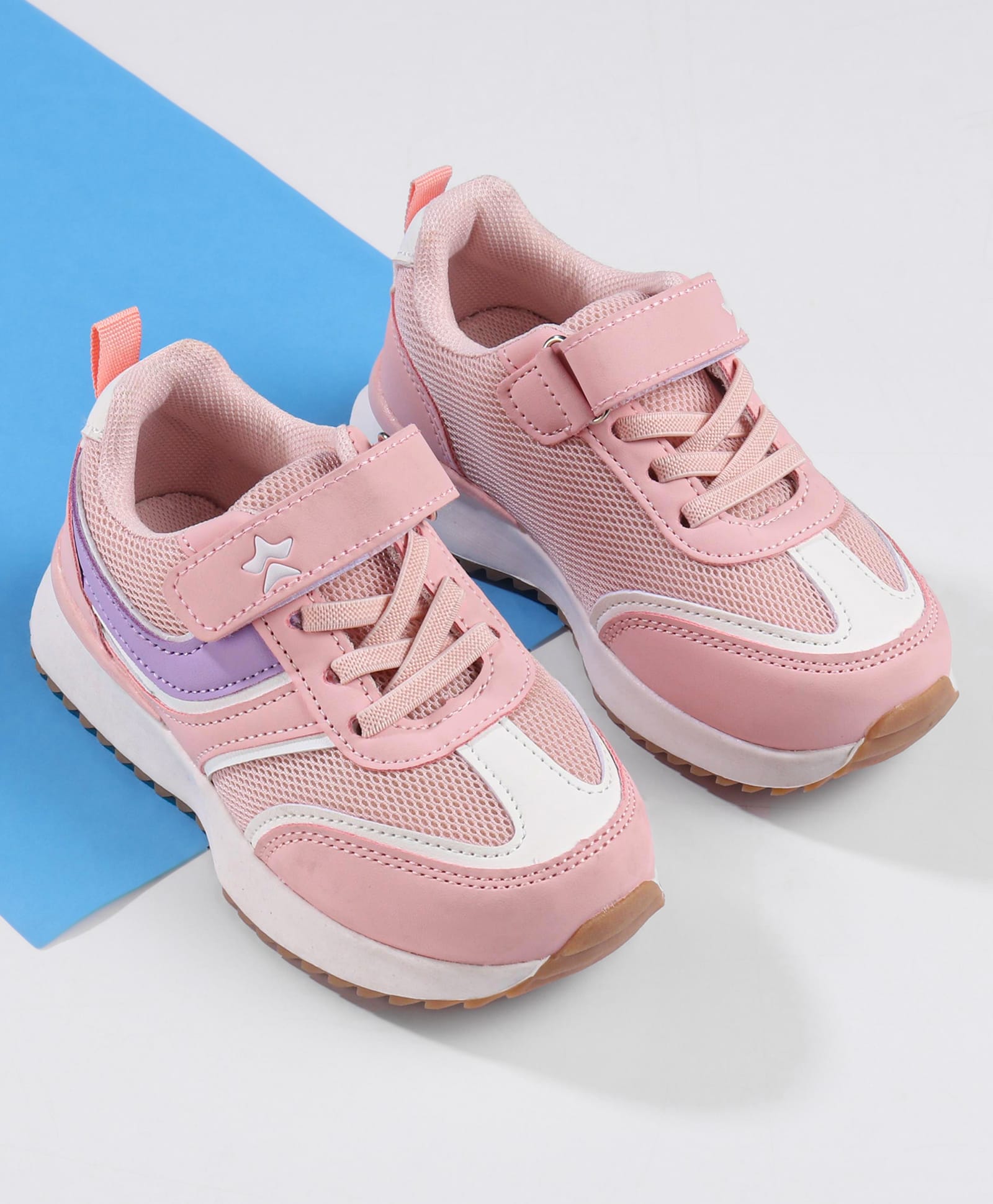 Cute Walk by Babyhug Sports Shoes with Velcro Closure & Logo Applique - Pink