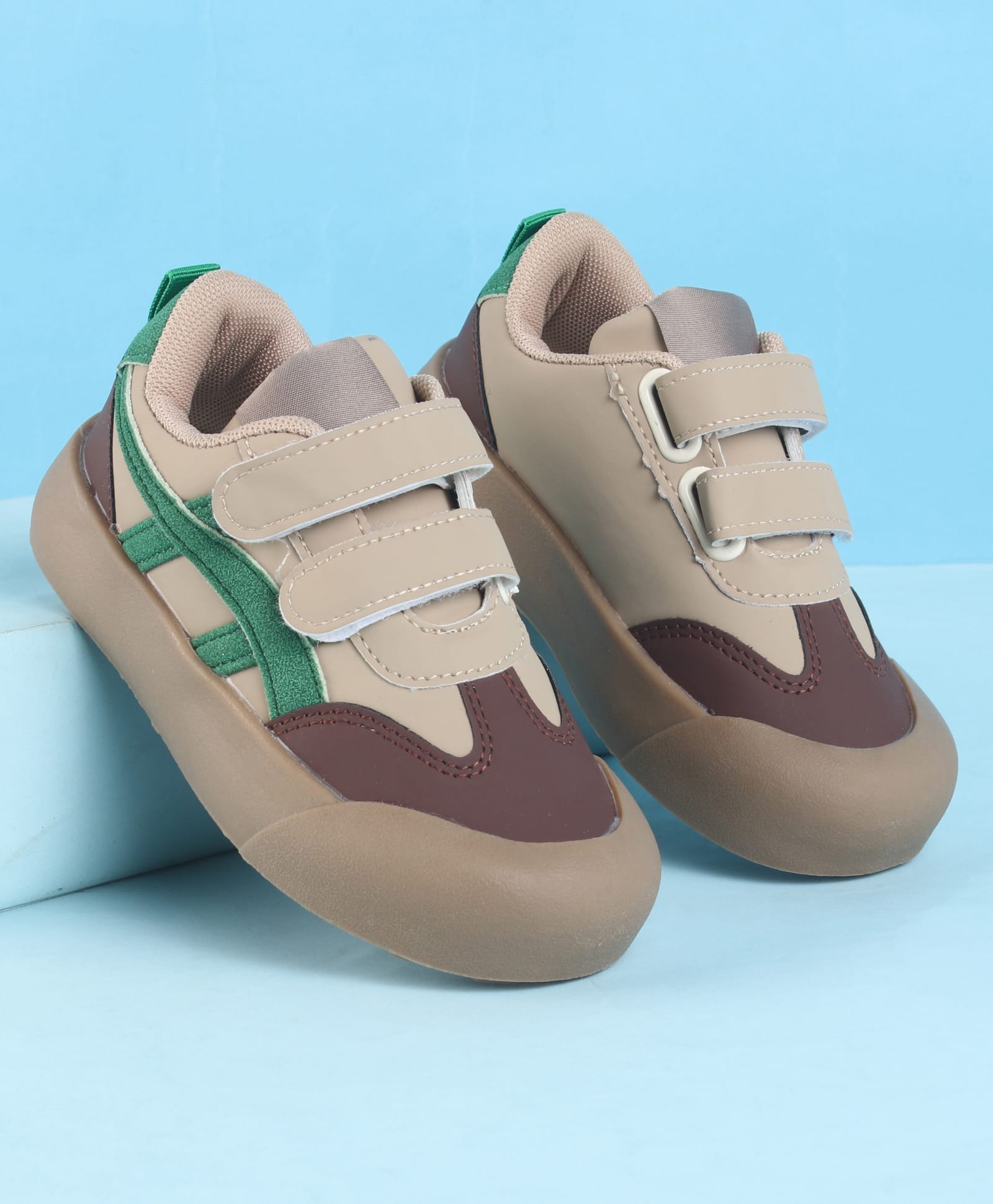 Babyoye Velcro Closure Casual Shoes - Brown-image-11